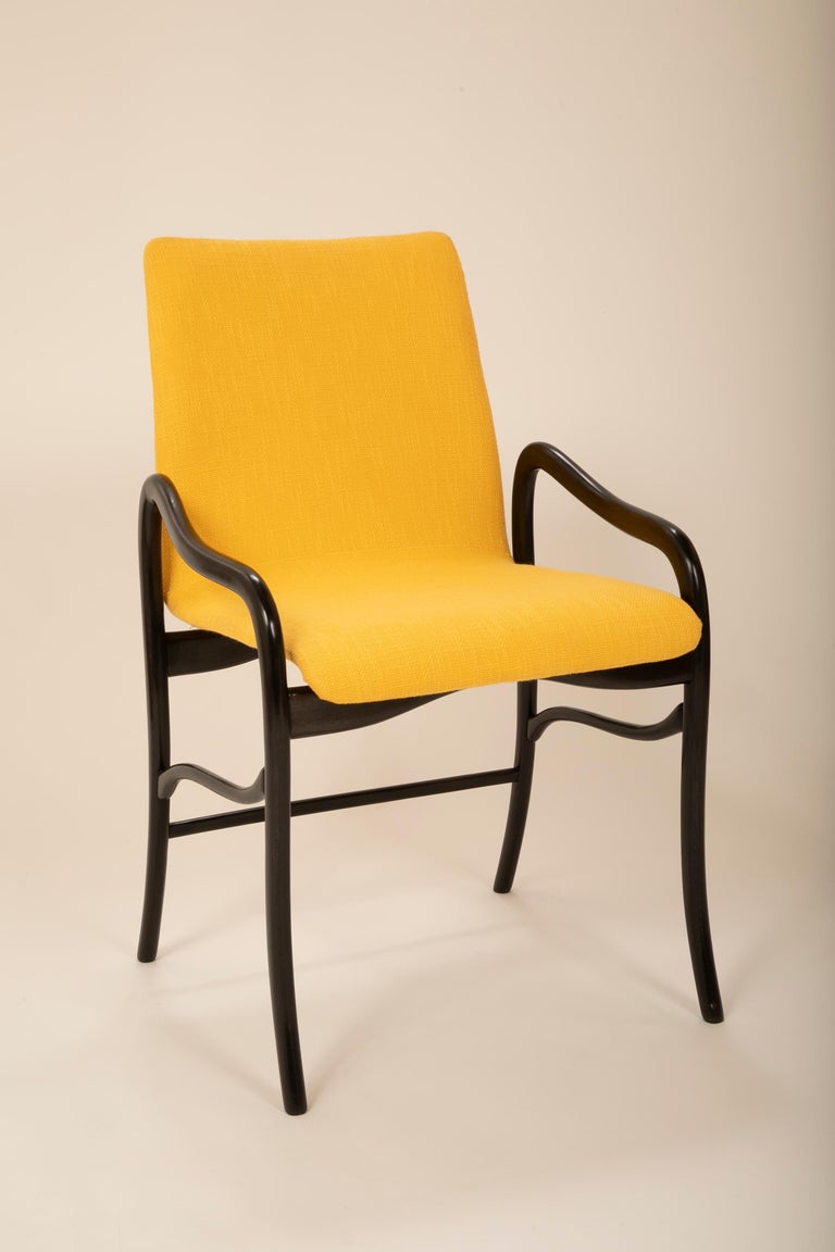 A Set of 8 Sculptural Italian Dining Chairs Attributed to Malatesta & Mason