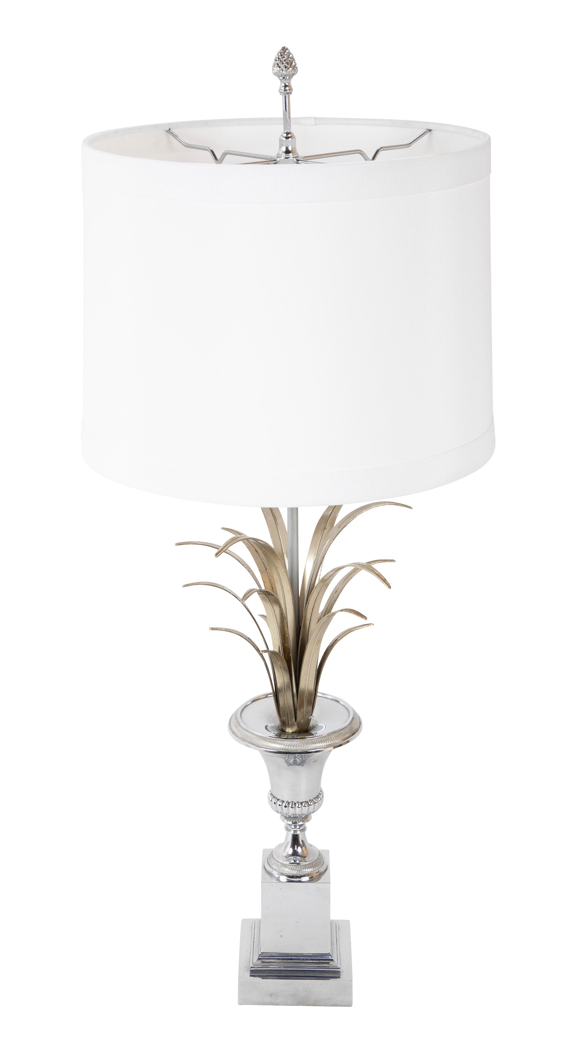 Foliate Cast Metal Lamp in the Style of Charles et Fils