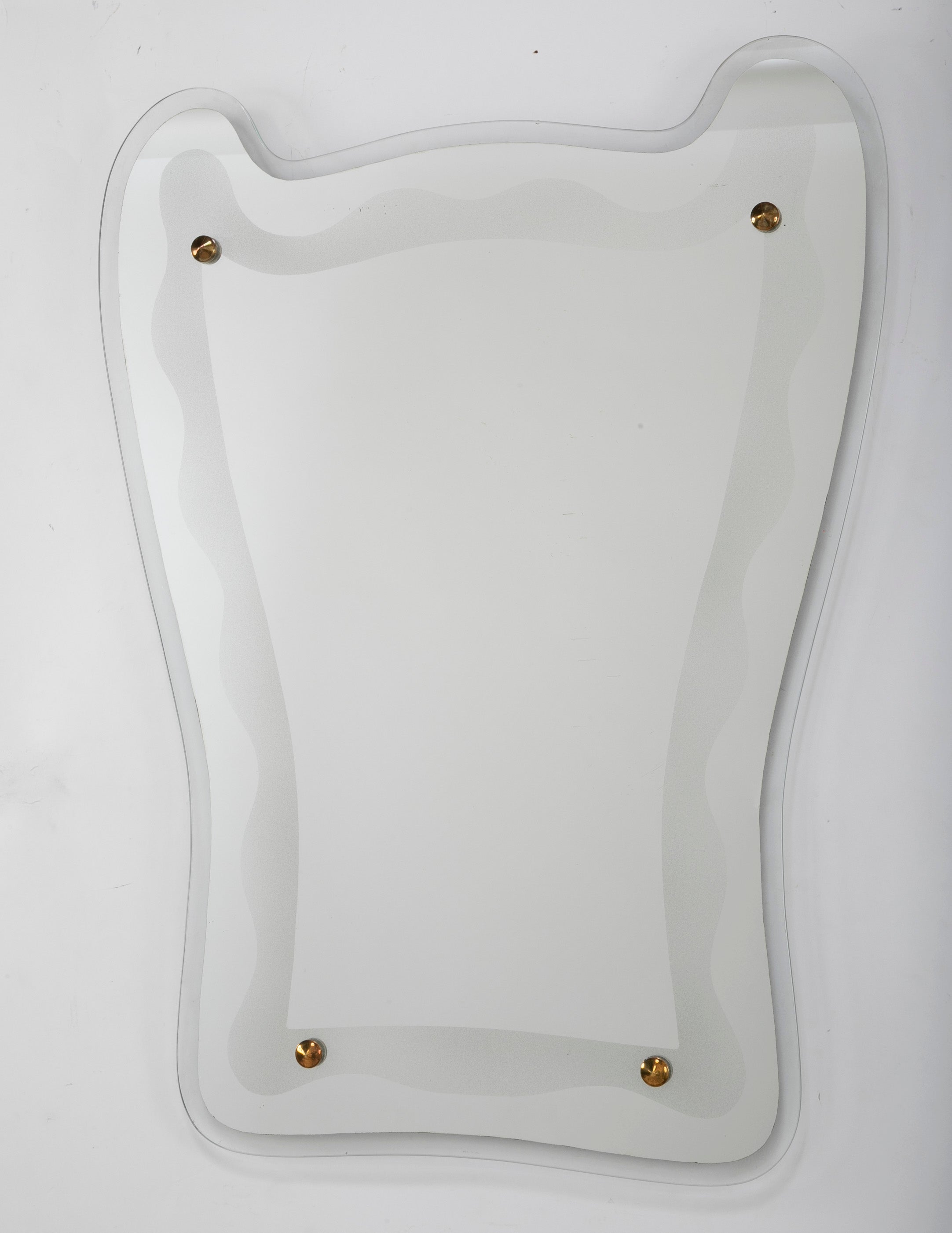 Mid-Century Italian Mirror Framed in Mirrored Metal