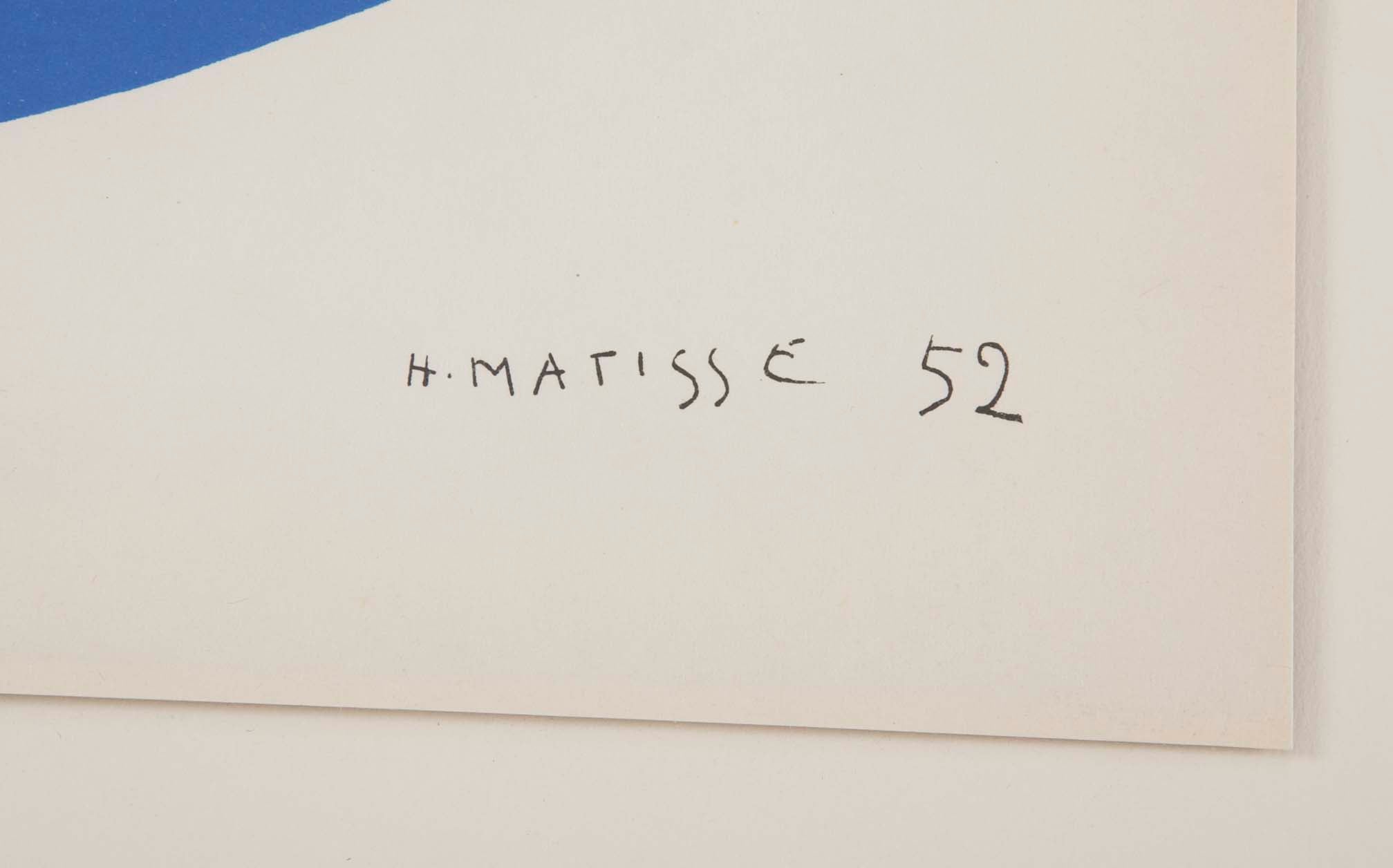 Henri Matisse Supervised Lithograph from his Original Cut Paper Maquette