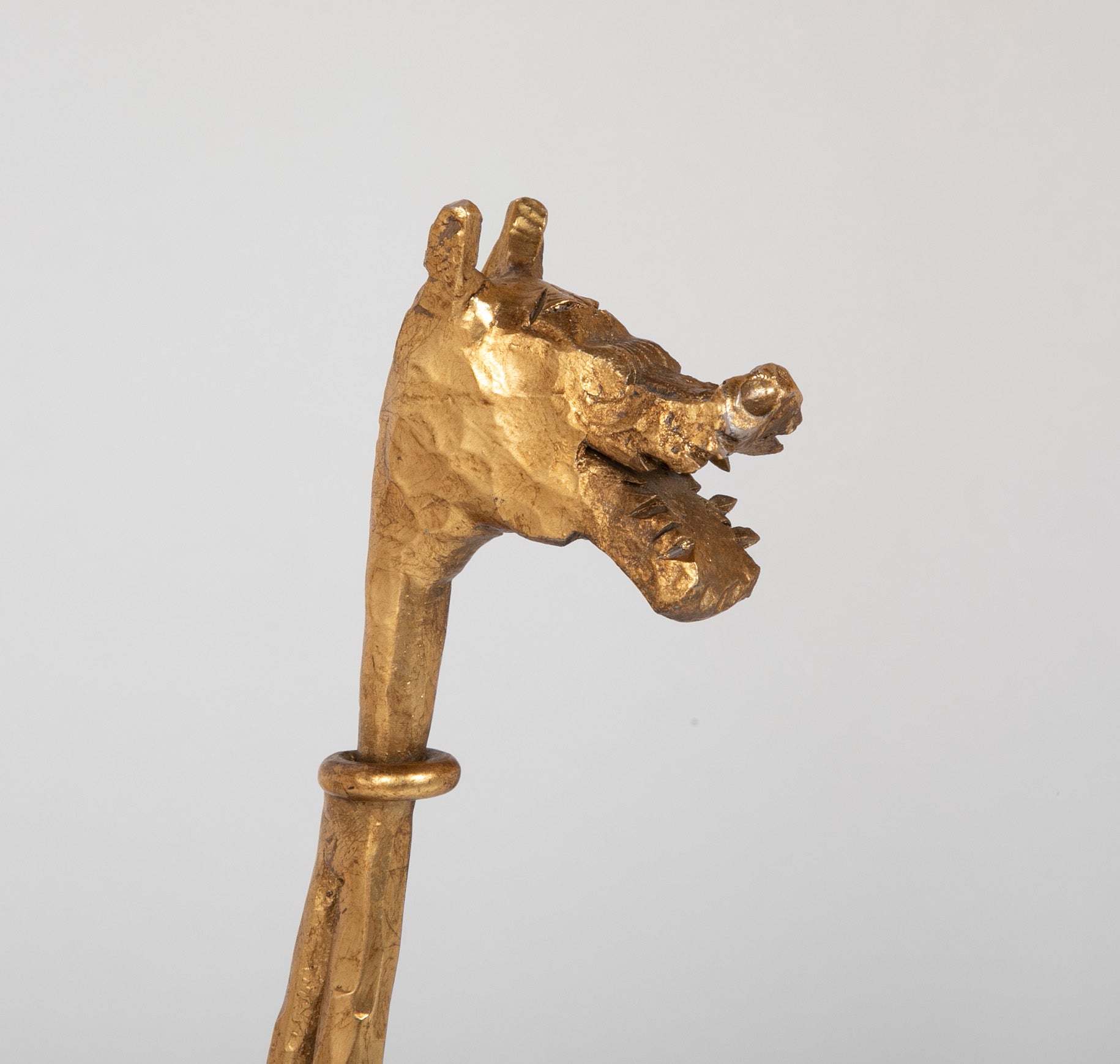 Giovani Bauci Gilded Metal and Leather Armchair