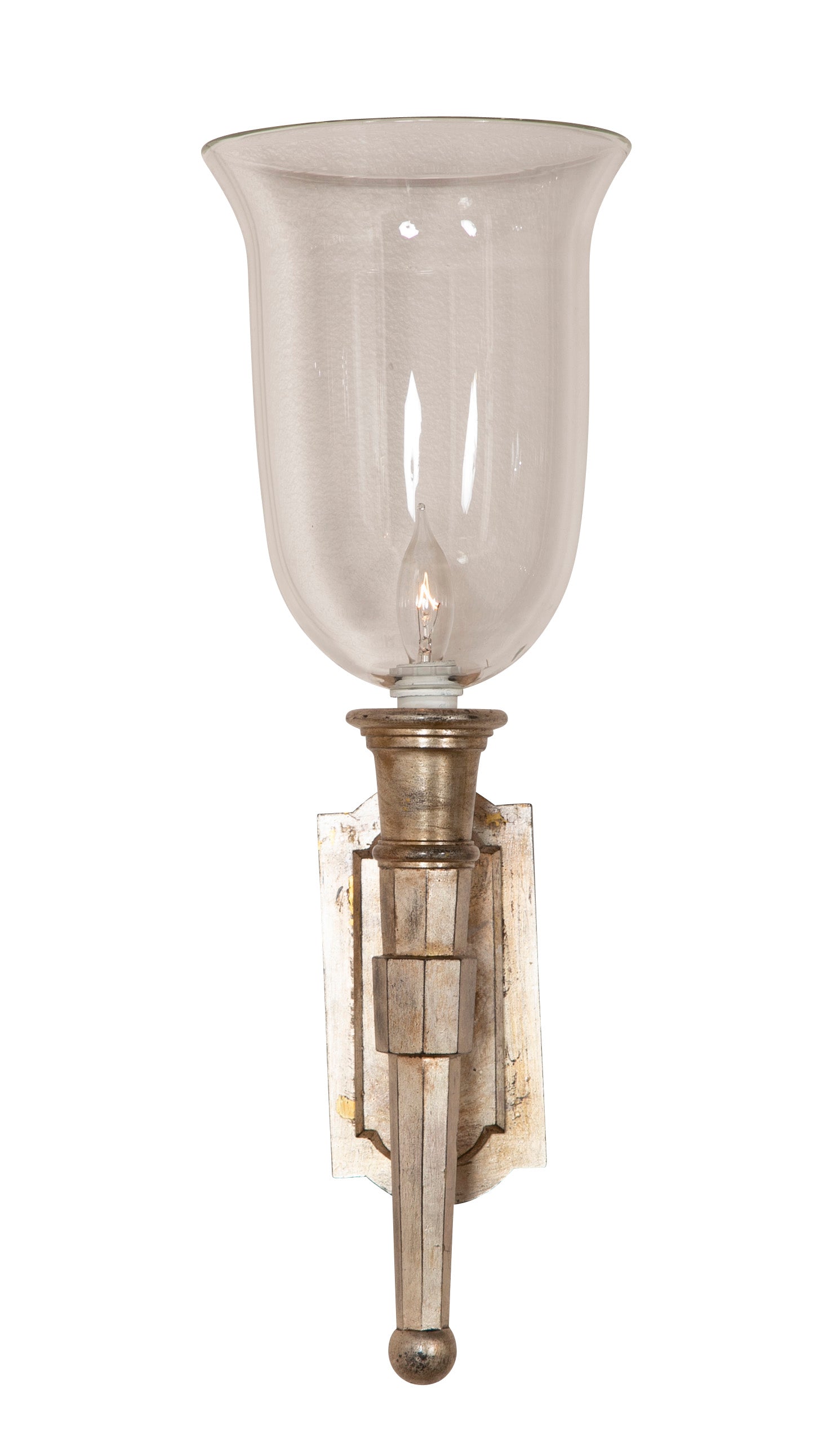 Set of Three Art Deco Silver Leafed Sconces