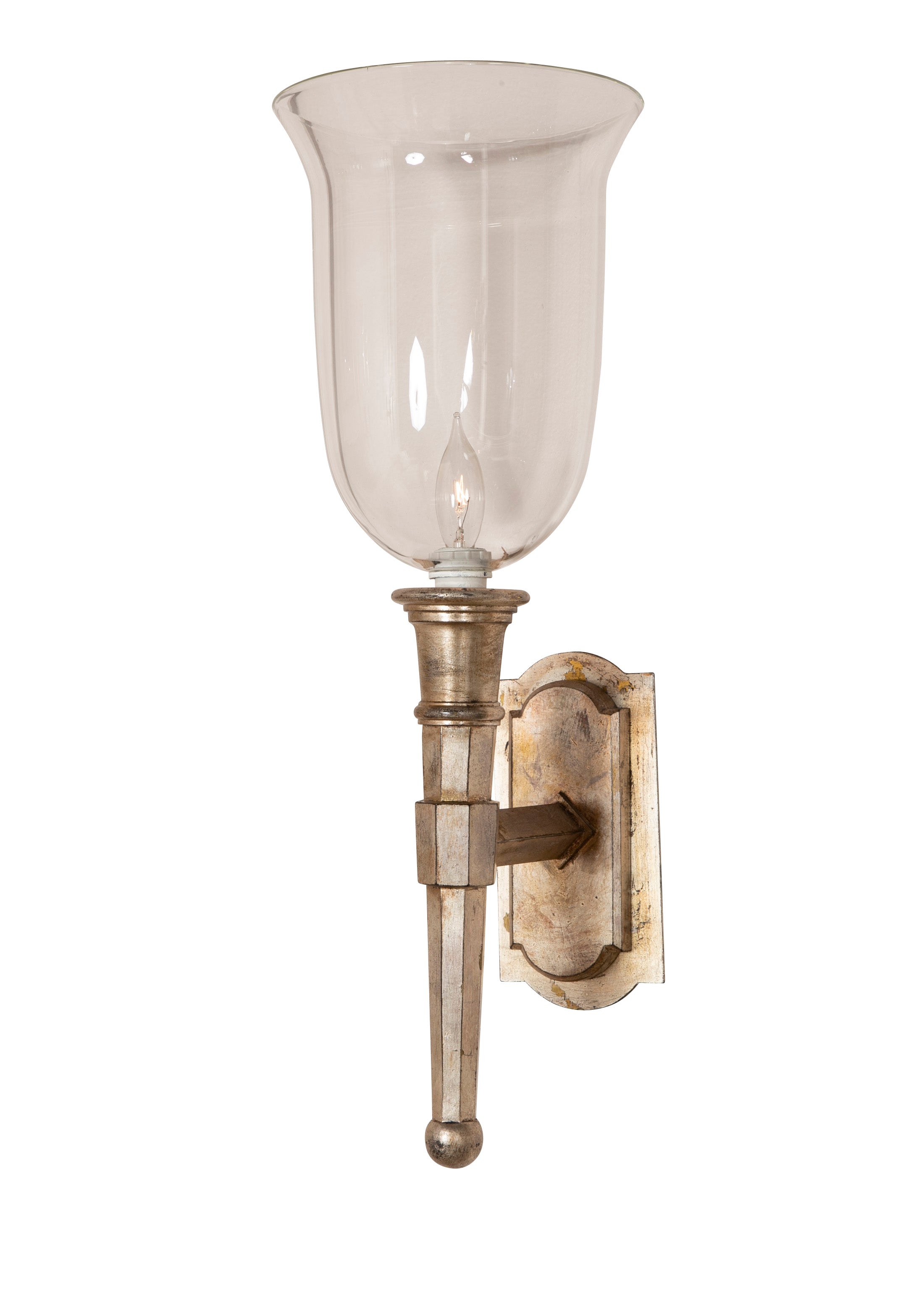 Set of Three Art Deco Silver Leafed Sconces