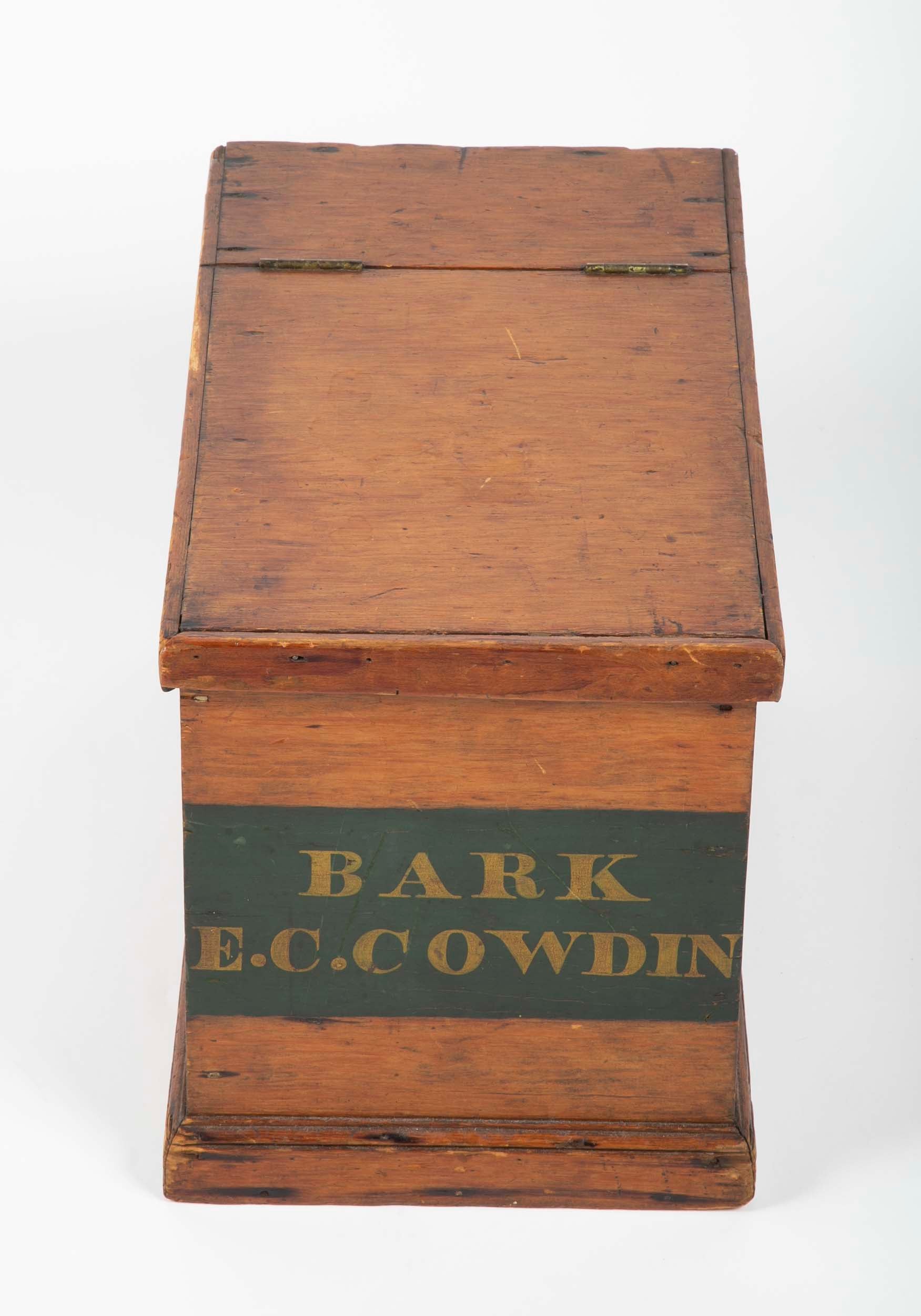 Whale Ship Agent's Document Box from the Whaling Bark "E. C. Cowdin" / Side Table