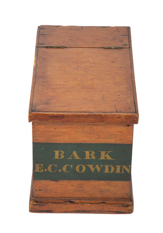 Whale Ship Agent's Document Box from the Whaling Bark "E. C. Cowdin" / Side Table