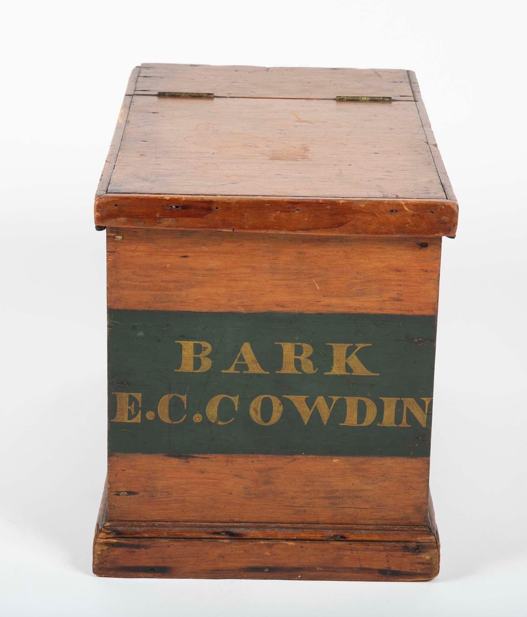 Whale Ship Agent's Document Box from the Whaling Bark "E. C. Cowdin" / Side Table