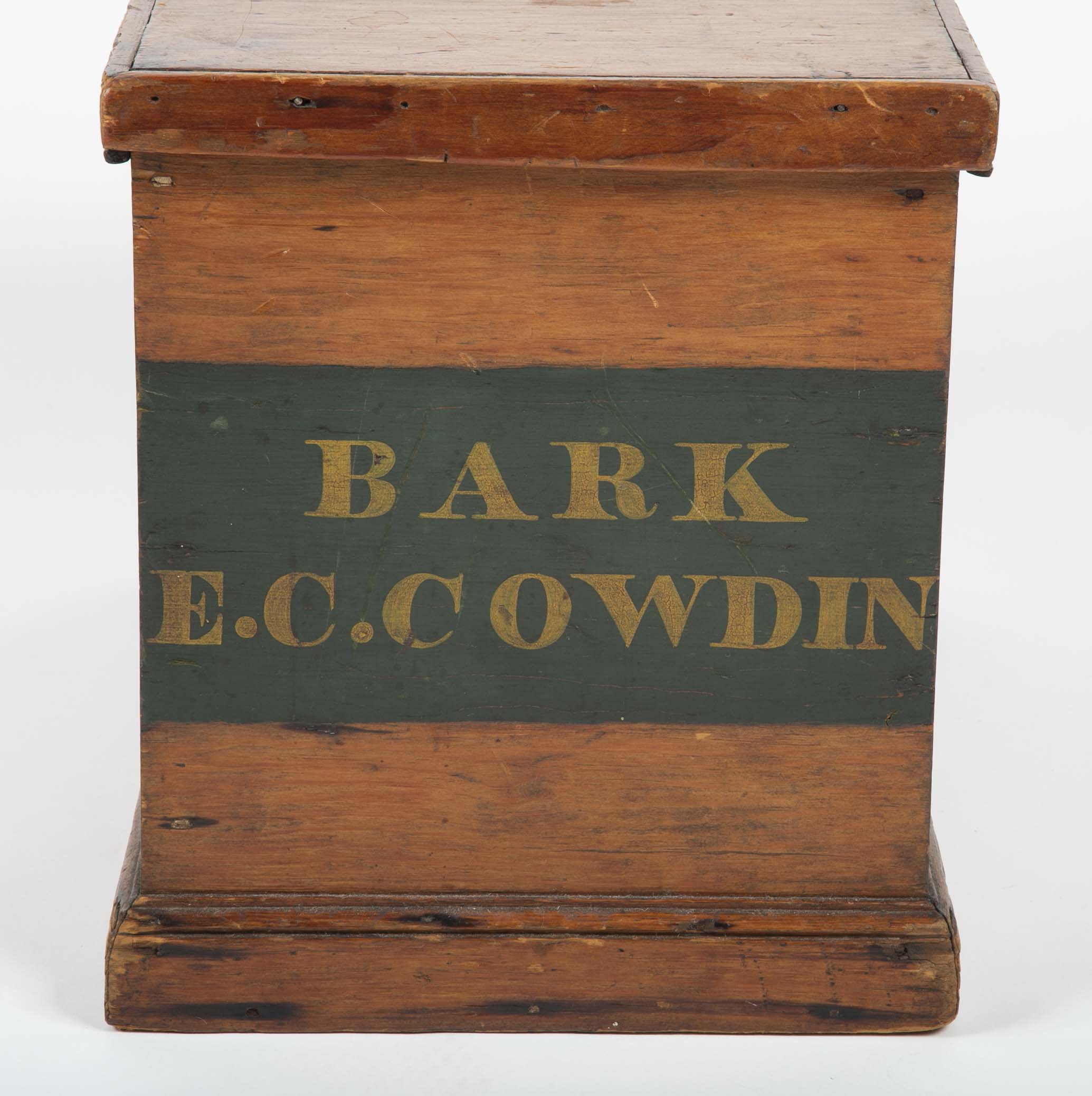 Whale Ship Agent's Document Box from the Whaling Bark "E. C. Cowdin" / Side Table