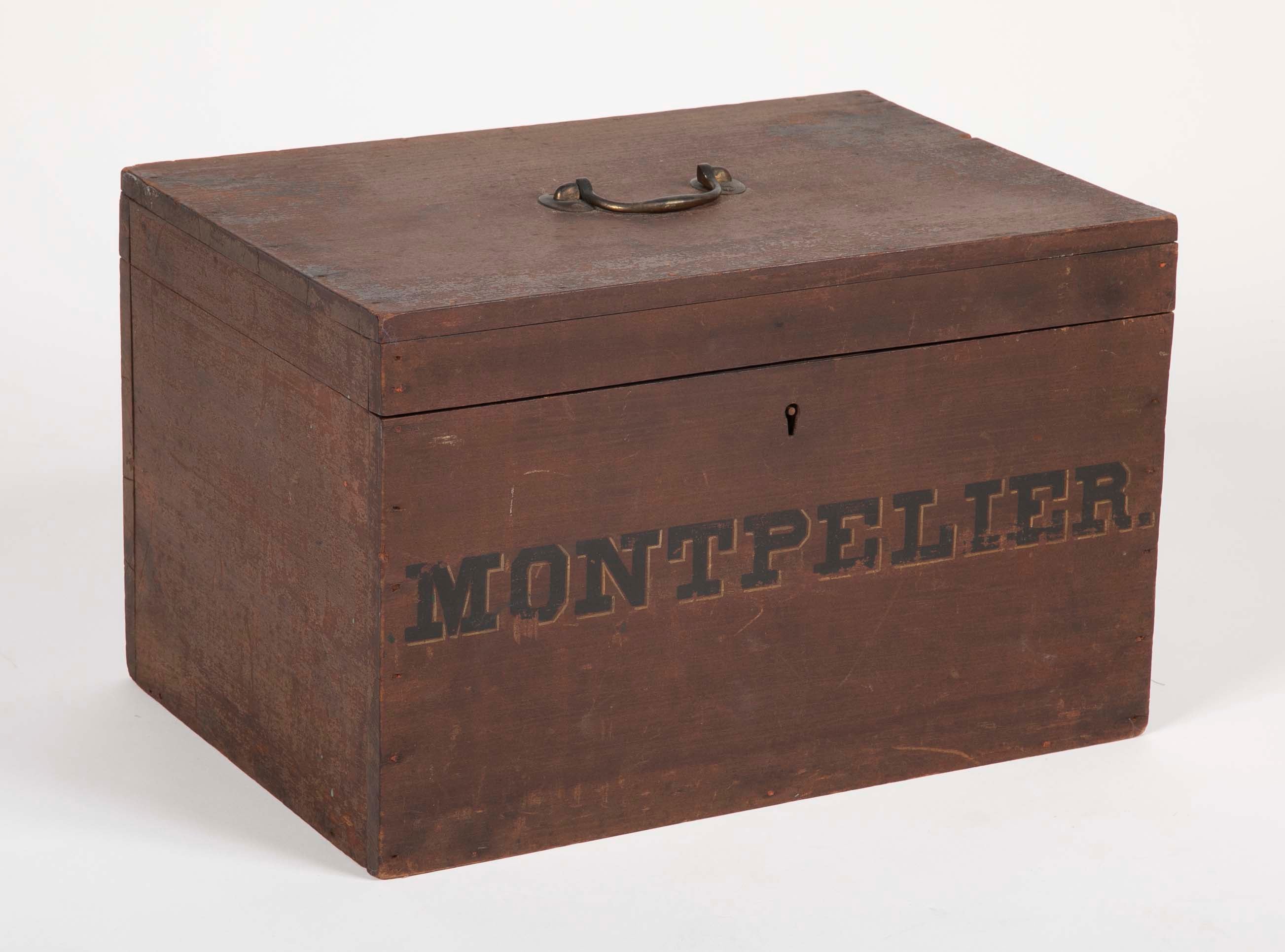 Whale Ship Agent's Document Box from the Whale Ship " Montpelier" / Side Table