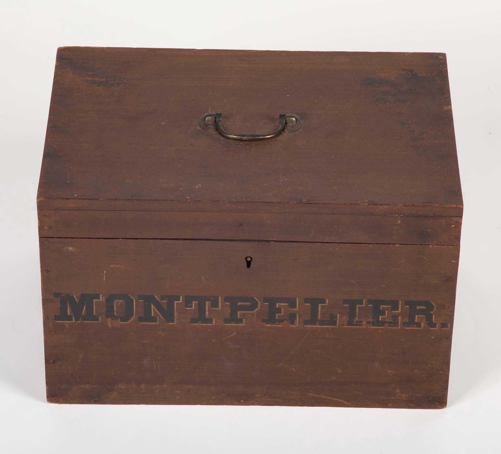 Whale Ship Agent's Document Box from the Whale Ship " Montpelier" / Side Table