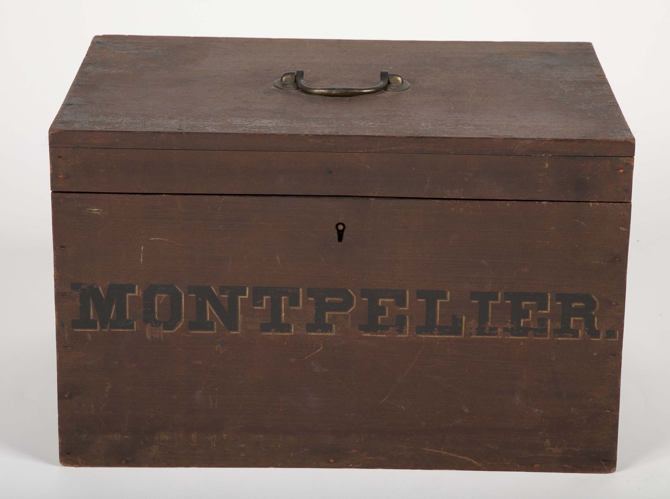 Whale Ship Agent's Document Box from the Whale Ship " Montpelier" / Side Table