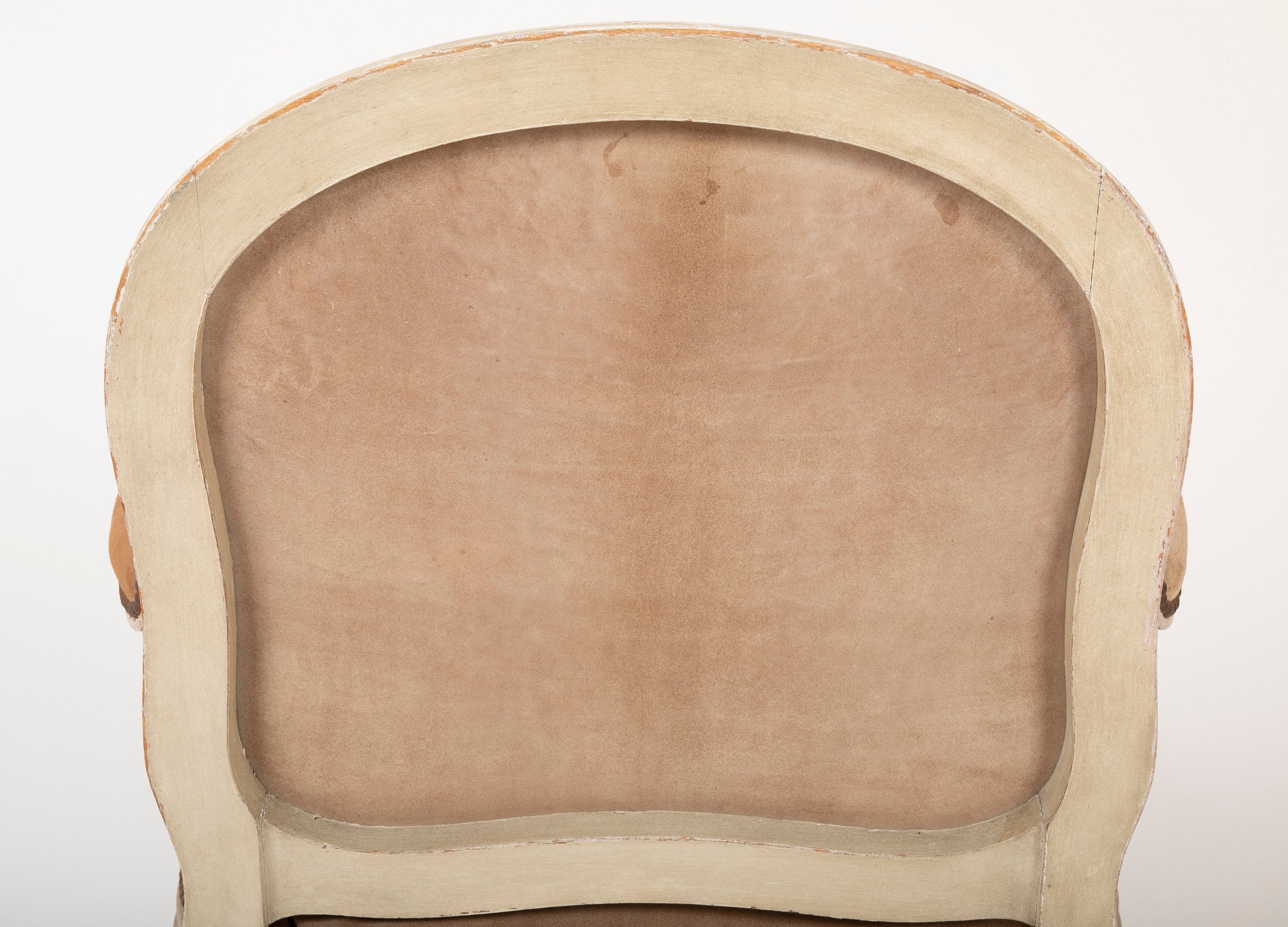A Pair of Louis XVI Style Suede and Painted Armchairs by Maison Jansen