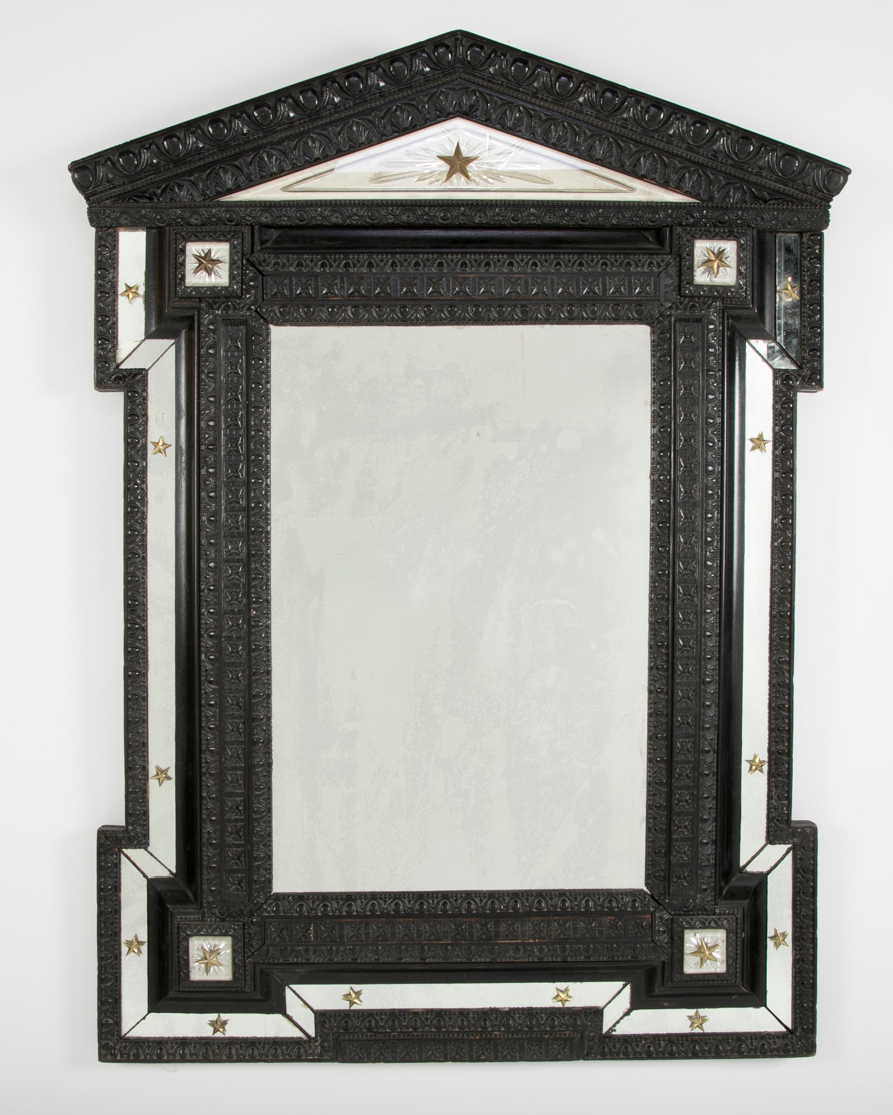 Baroque Style Flemish Ebonized Mirror