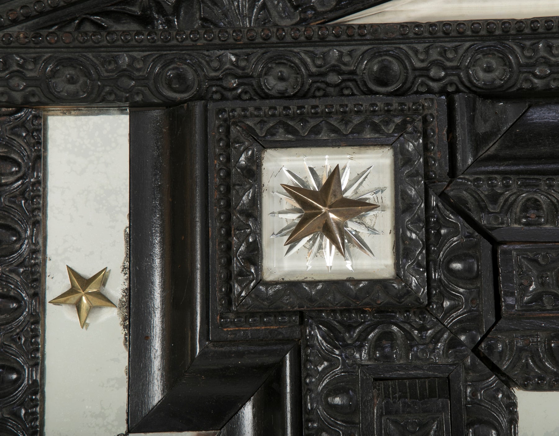 Baroque Style Flemish Ebonized Mirror