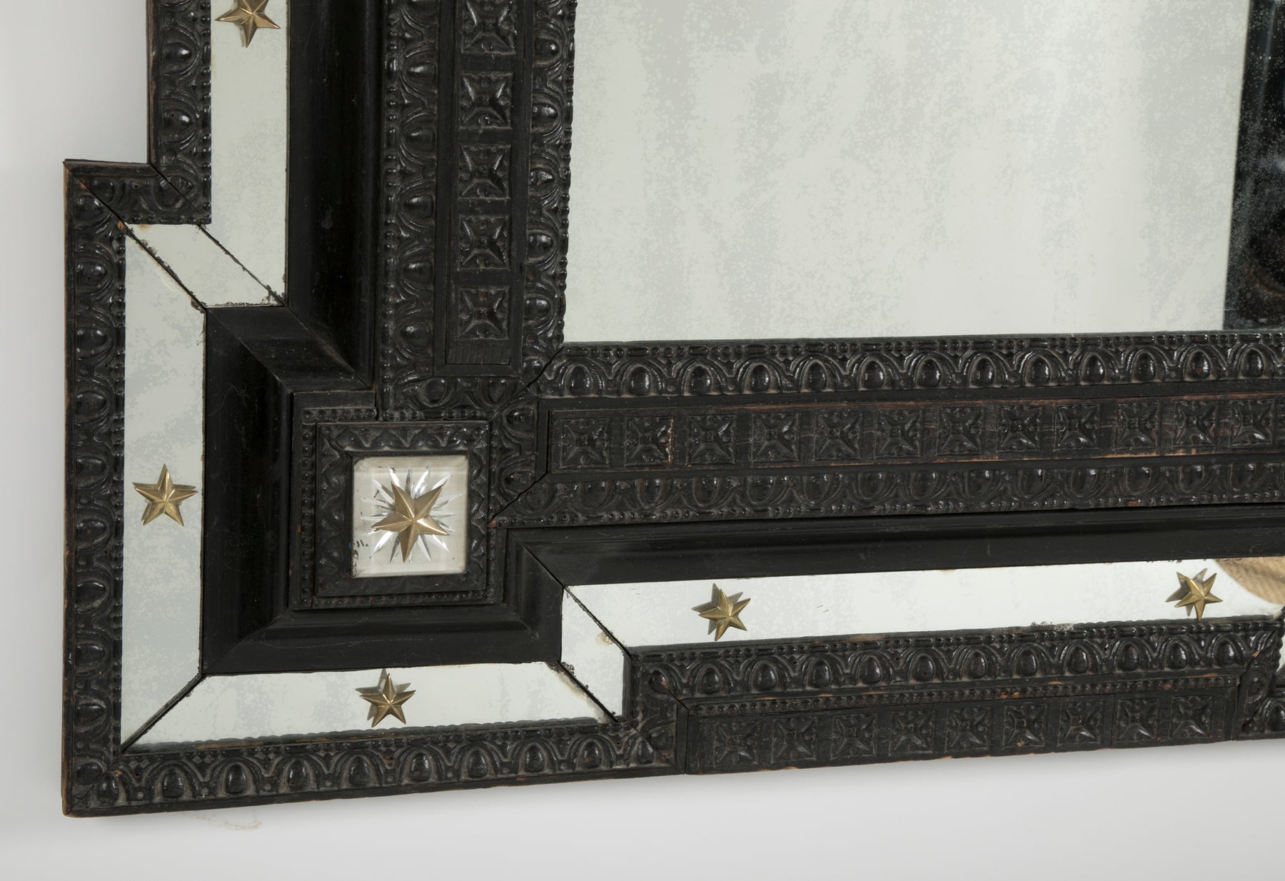 Baroque Style Flemish Ebonized Mirror