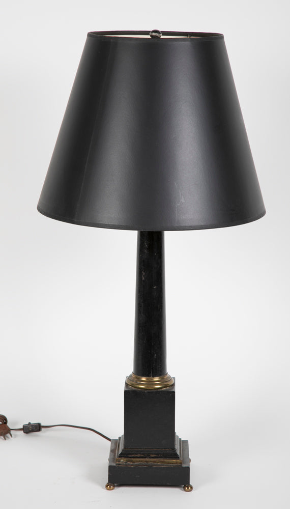 Pair of Late 19th Century English Painted Tole Lamps