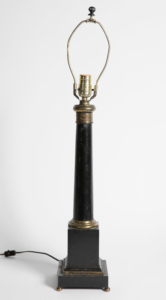 Pair of Late 19th Century English Painted Tole Lamps