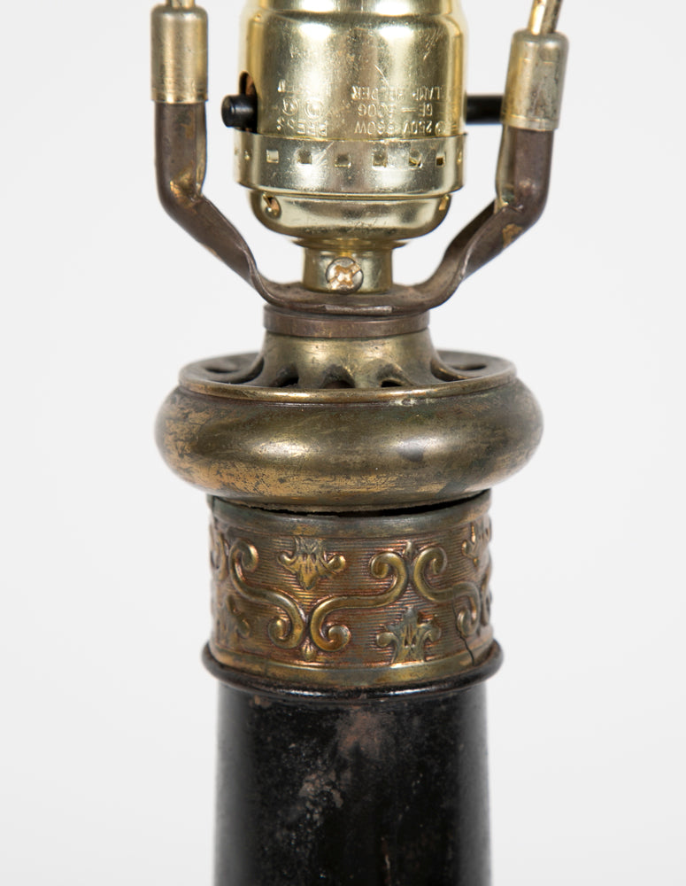 Pair of Late 19th Century English Painted Tole Lamps