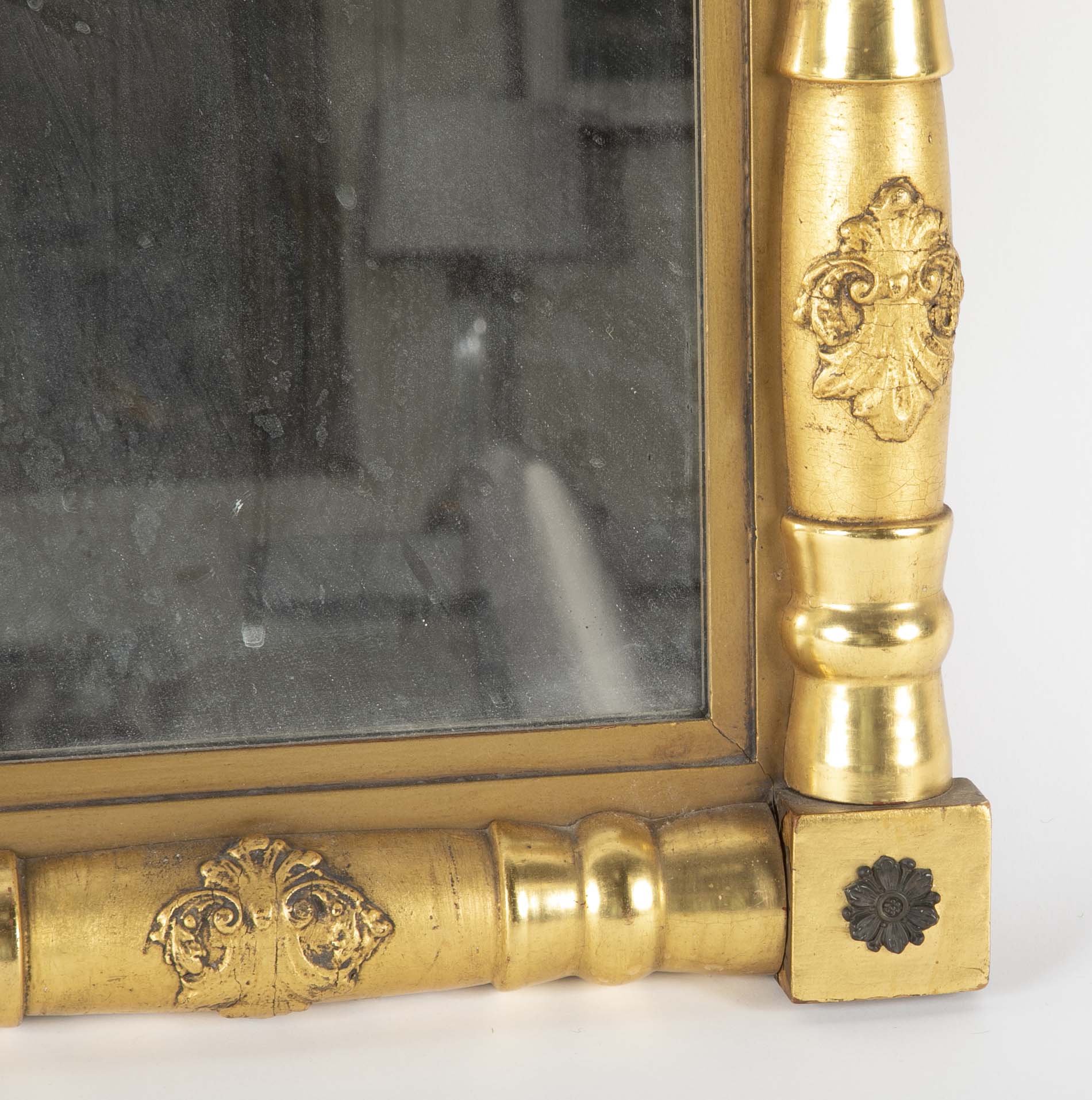 Small Mid 19th Century Gilt Mirror with Eglomise Panel