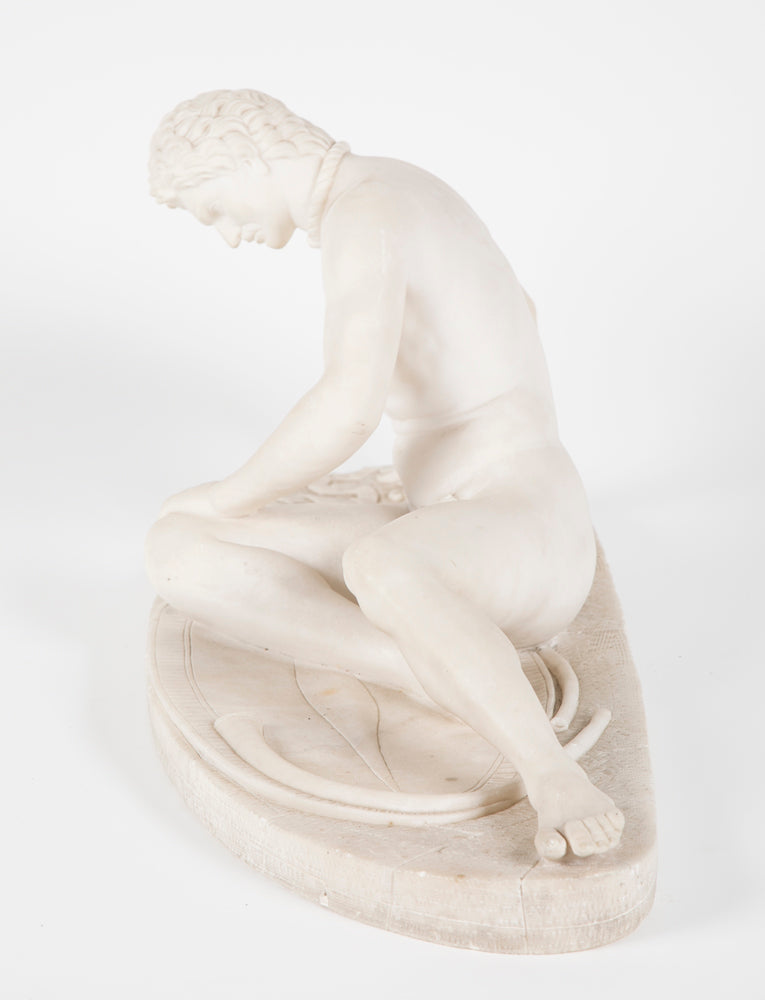 19th Century French Marble Statue of Dying Gaul