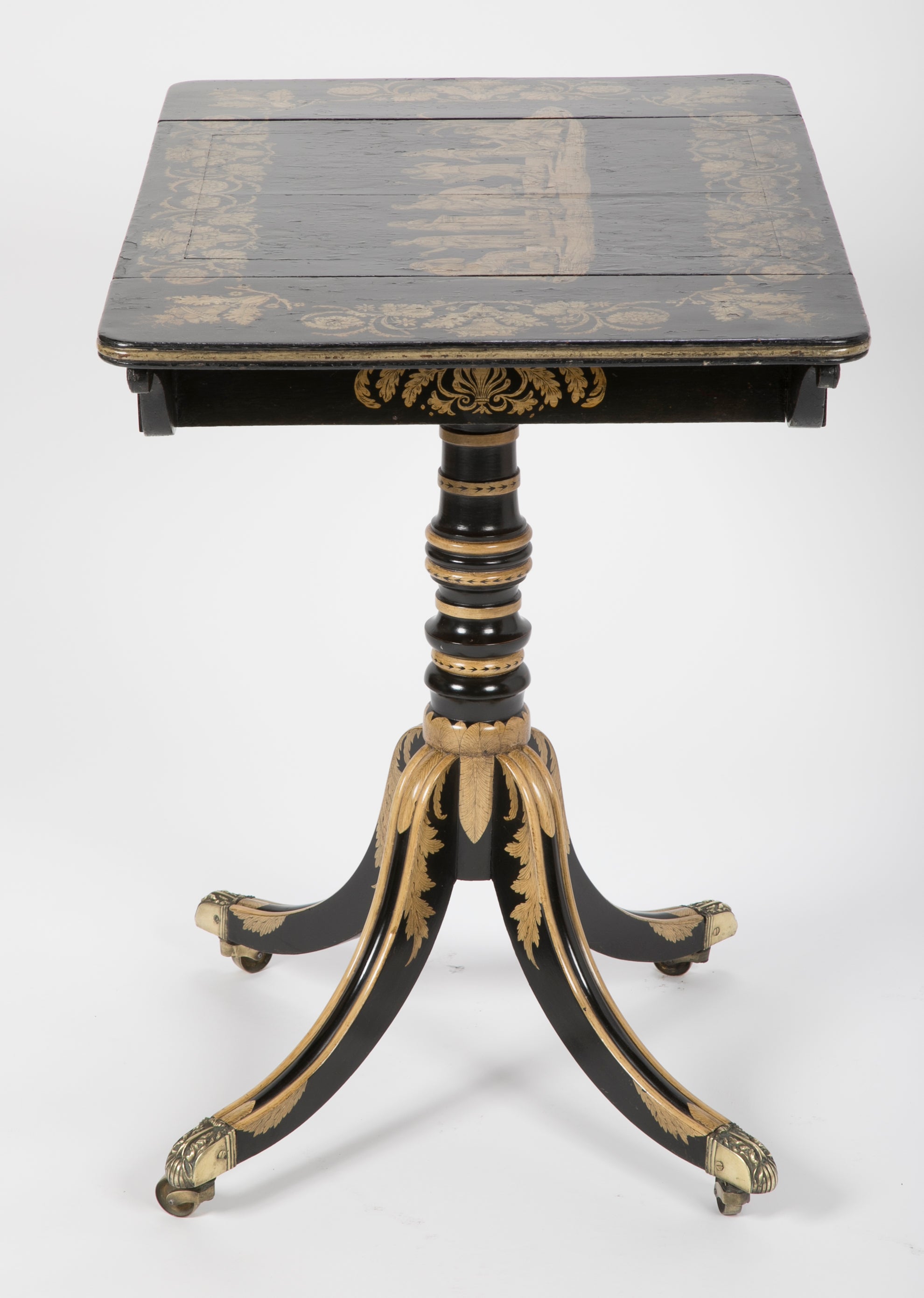 An English Regency Penwork Games Table