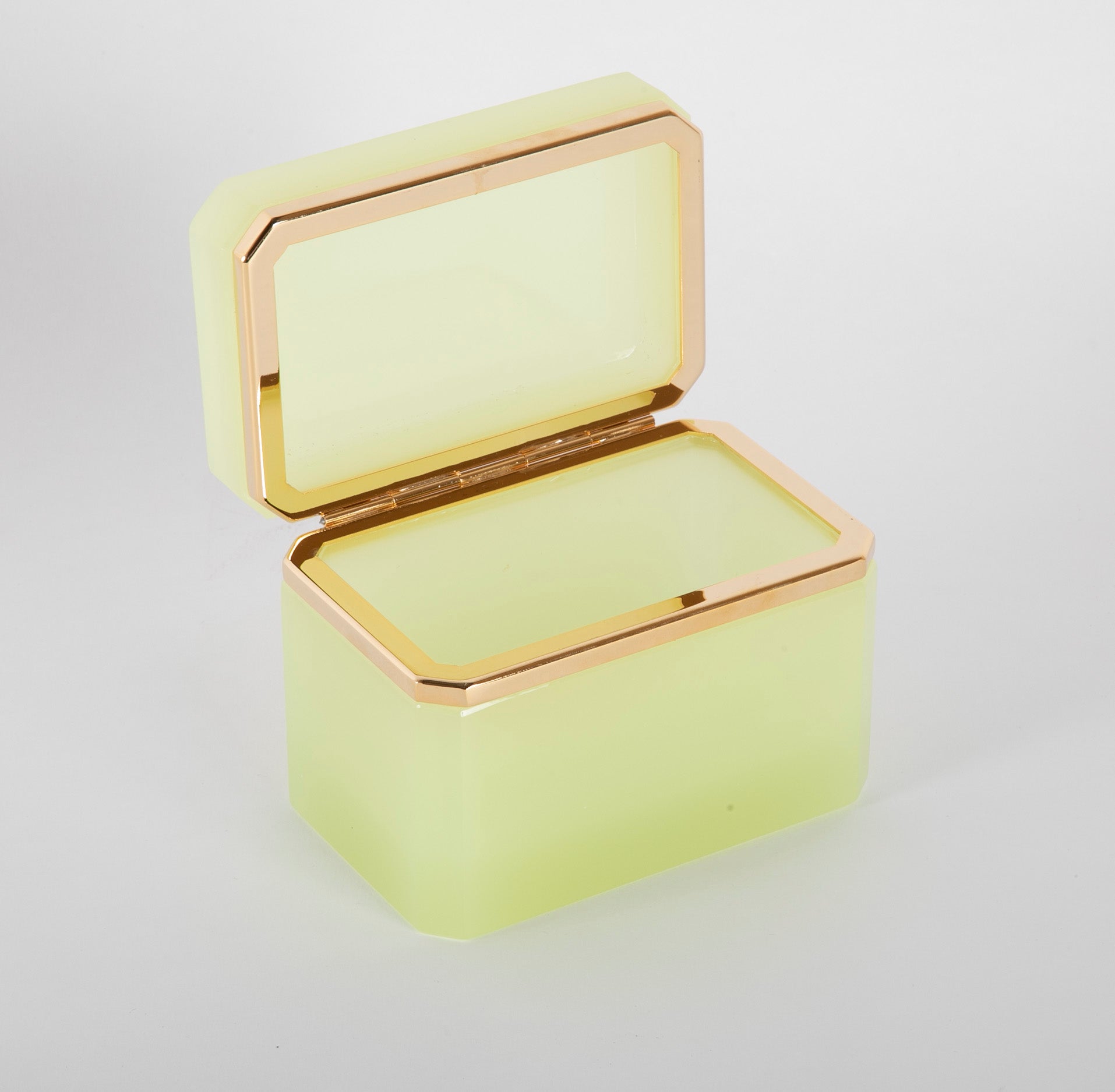 Lime Green French Opaline Glass Box