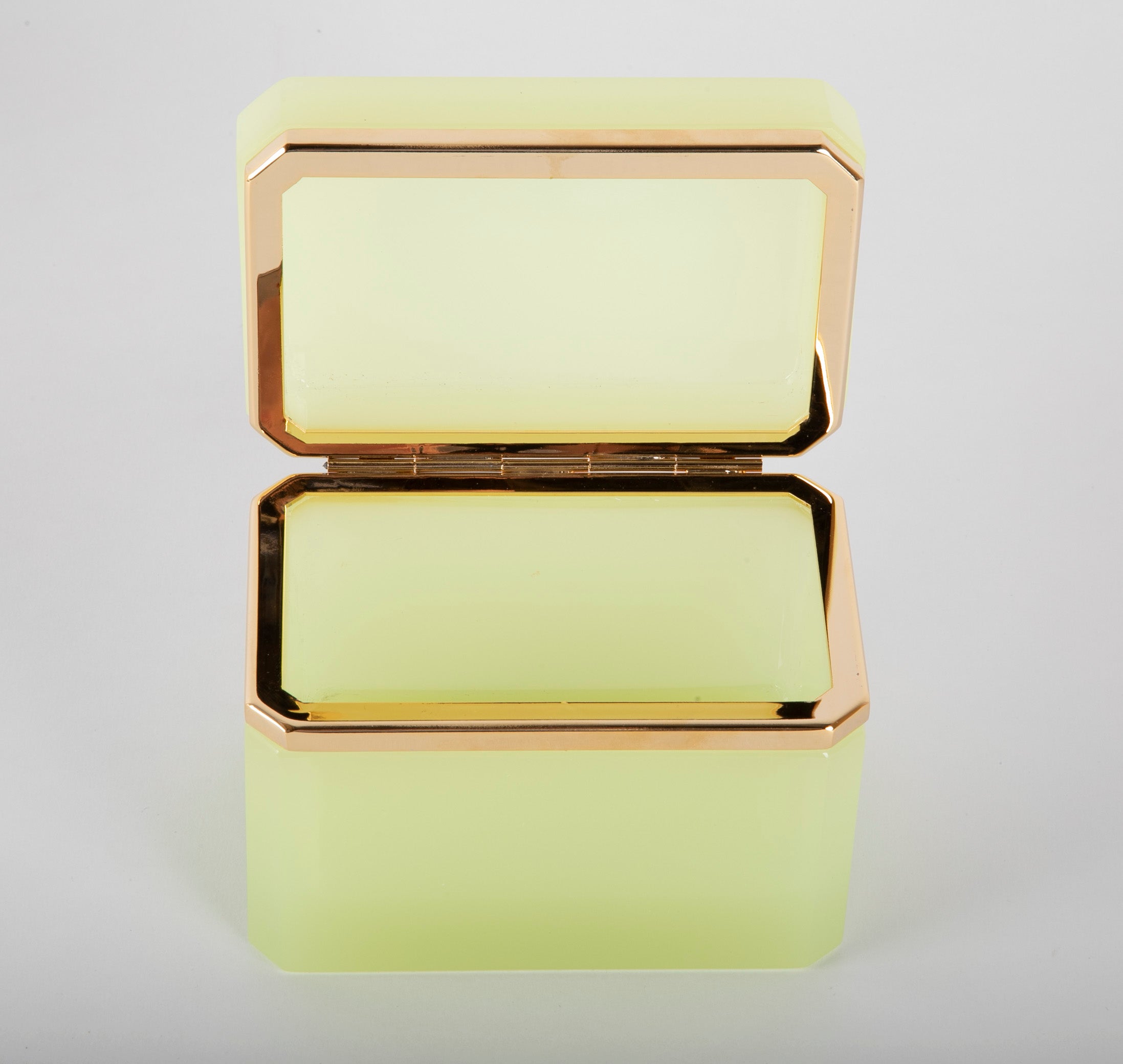 Lime Green French Opaline Glass Box