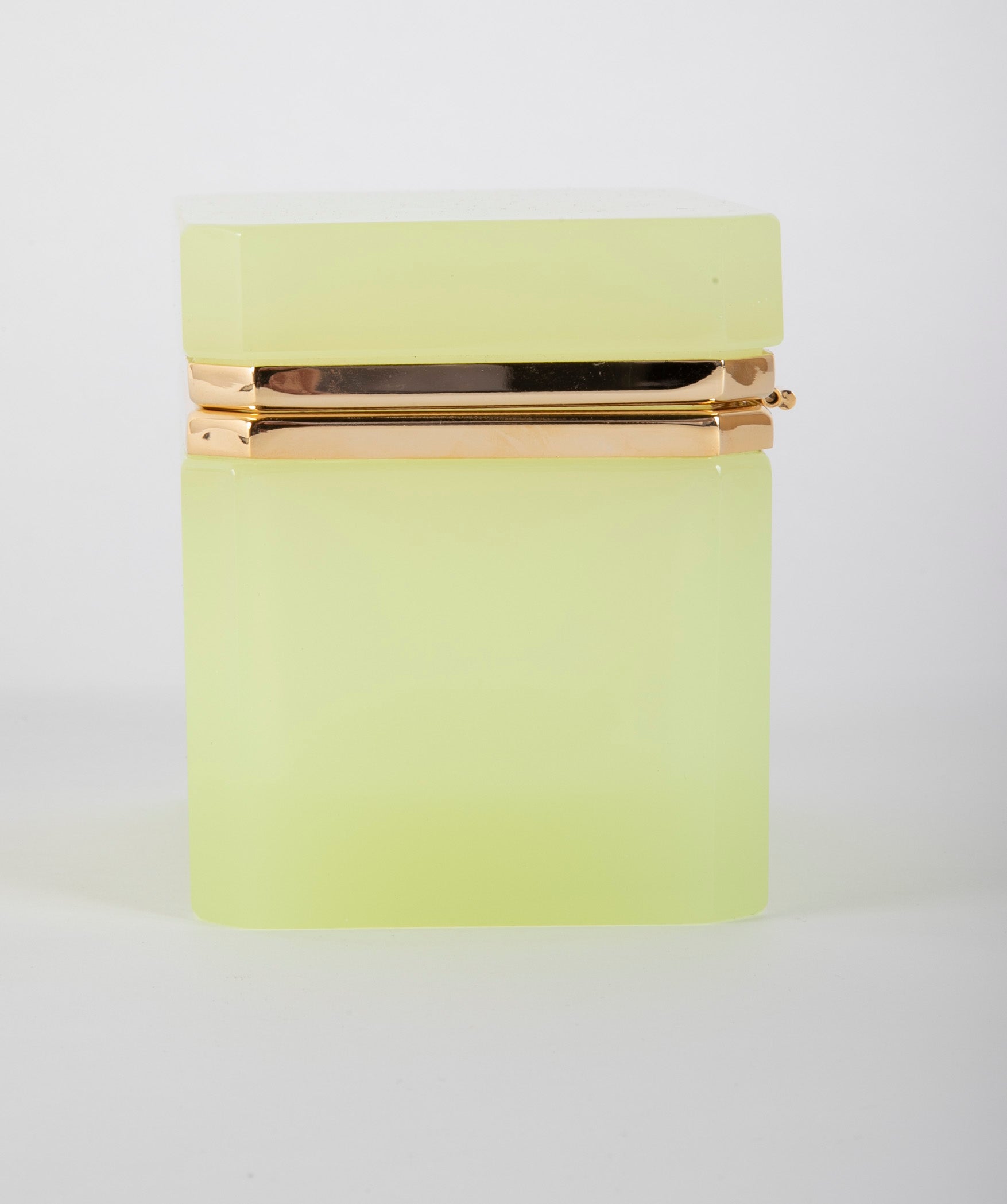 Lime Green French Opaline Glass Box