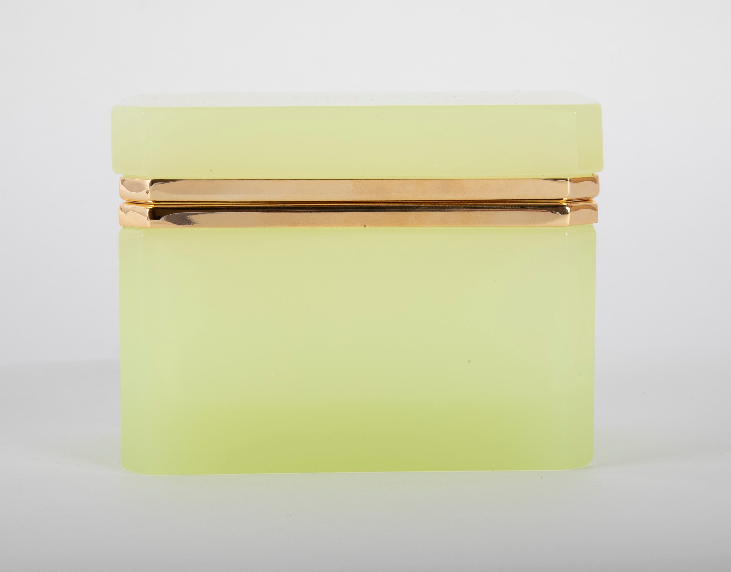 Lime Green French Opaline Glass Box