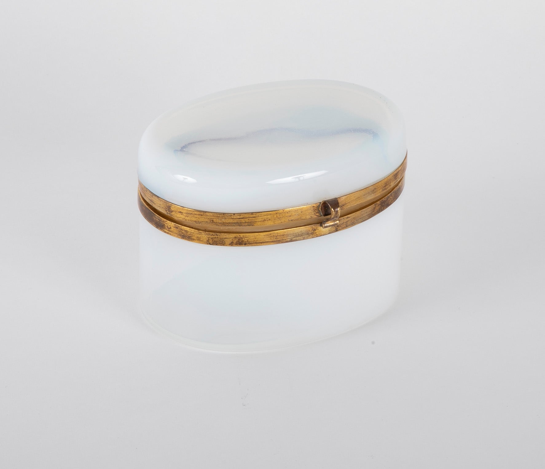 Iridescent "Boule de Savon" French Opaline Glass Box having "Soap Bubbles"