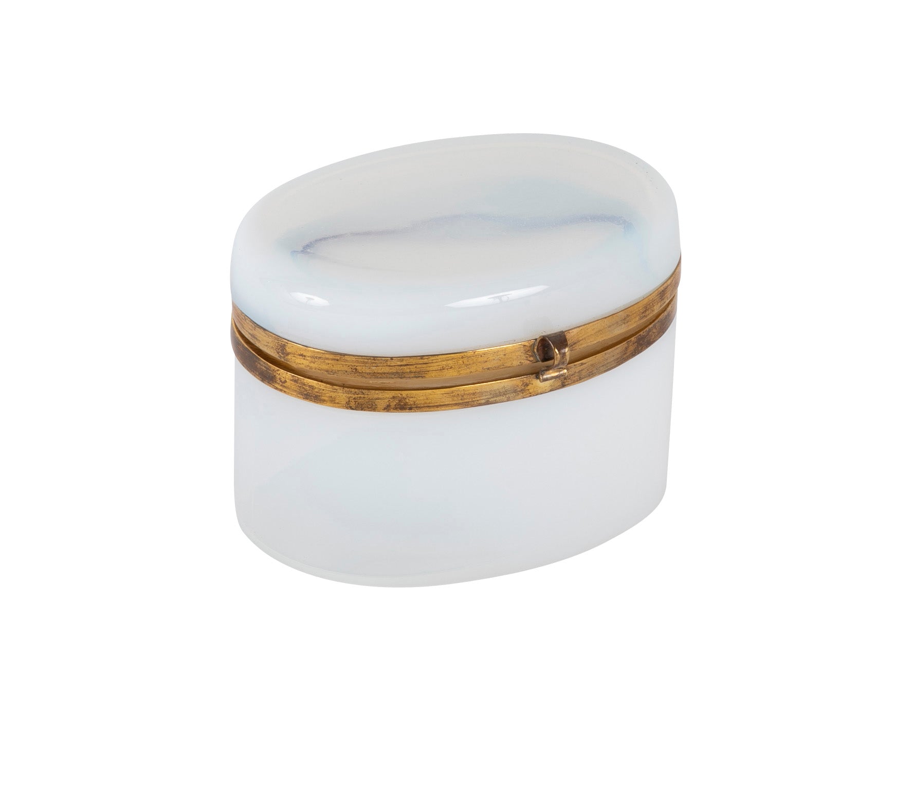 Iridescent "Boule de Savon" French Opaline Glass Box having "Soap Bubbles"