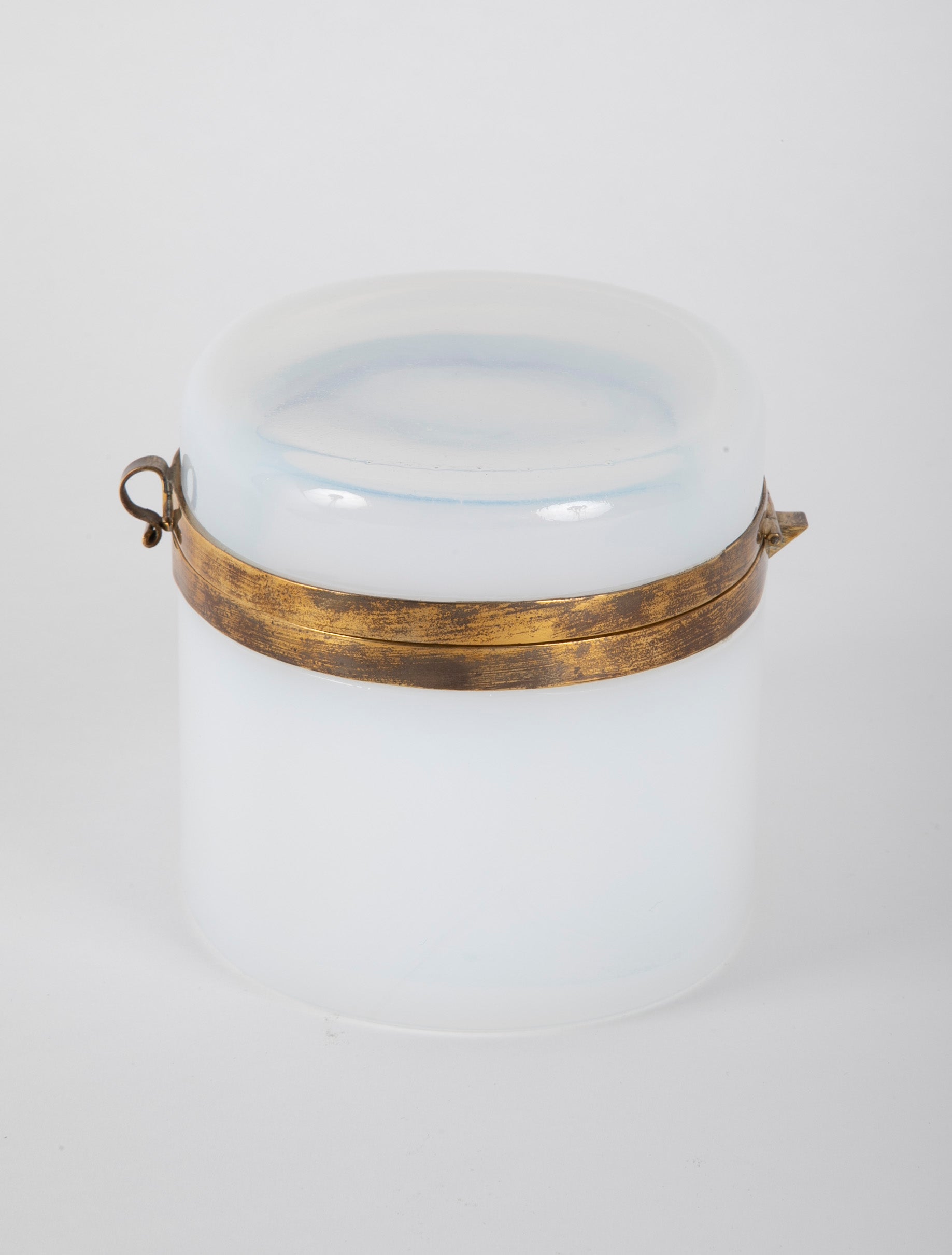 Iridescent "Boule de Savon" French Opaline Glass Box having "Soap Bubbles"