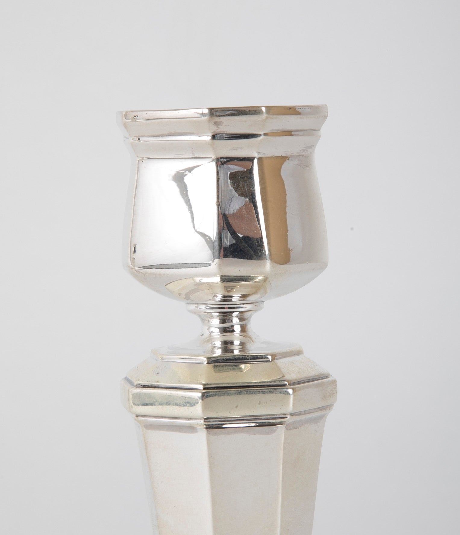 A Pair of Small Sterling Silver Candlesticks Marked Maison Keller Paris