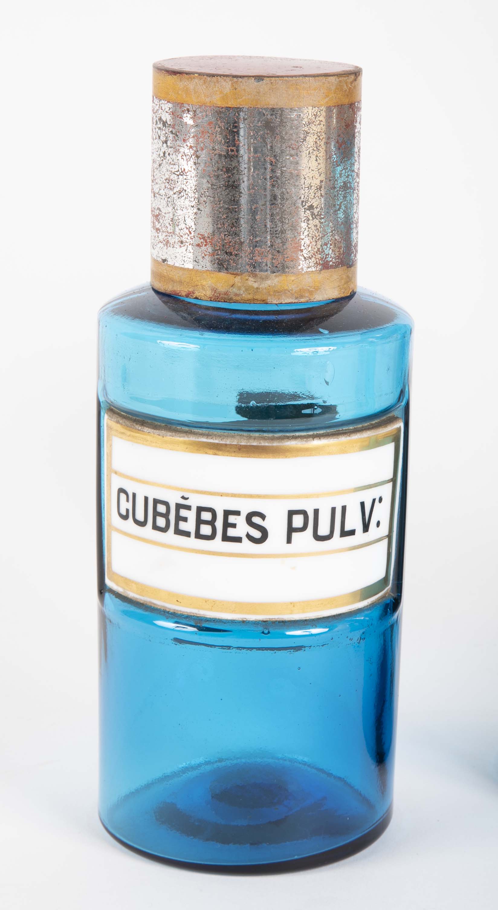 Set of Three French Glass Pharmaceutical Bottles