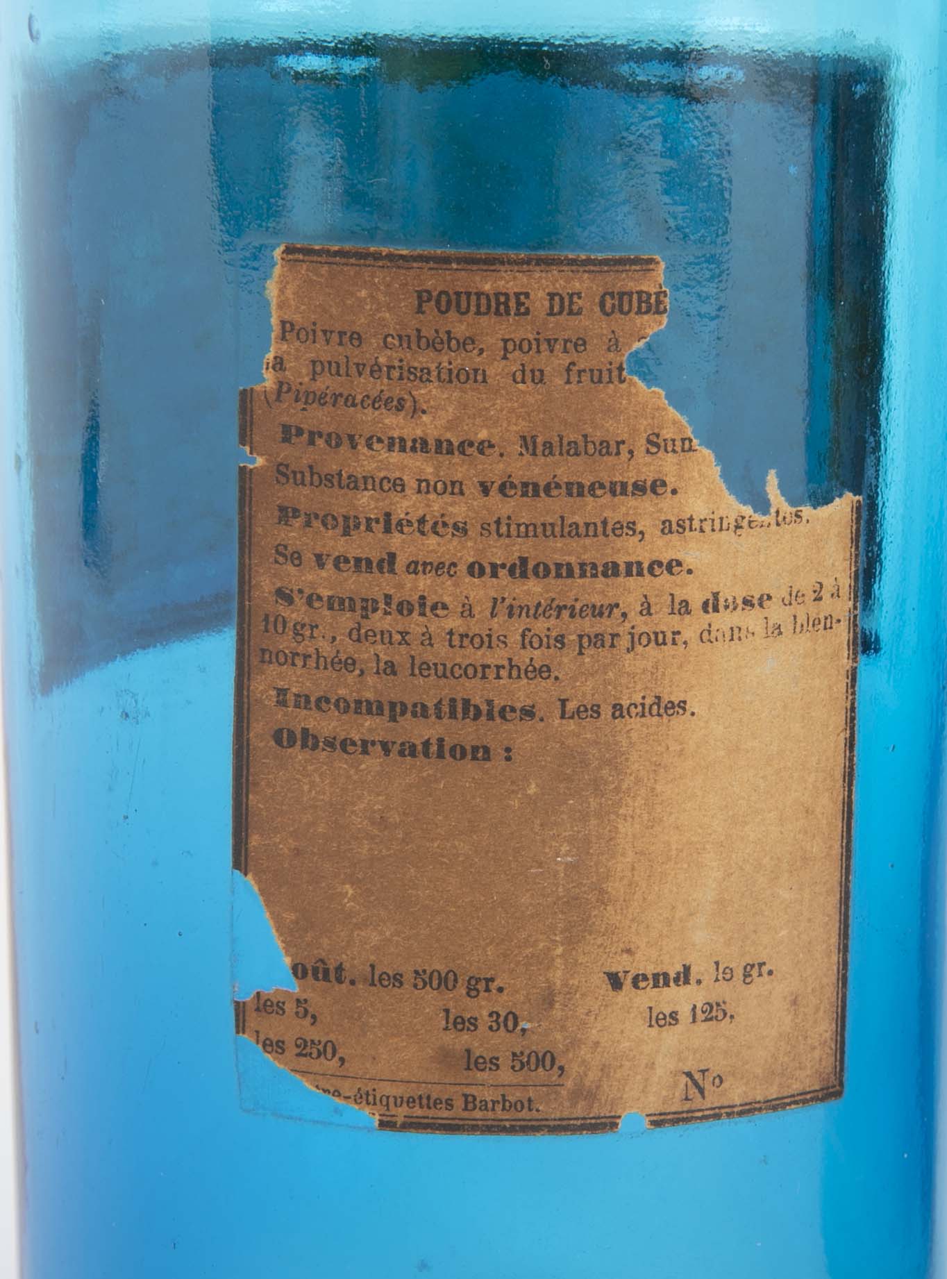 Set of Three French Glass Pharmaceutical Bottles