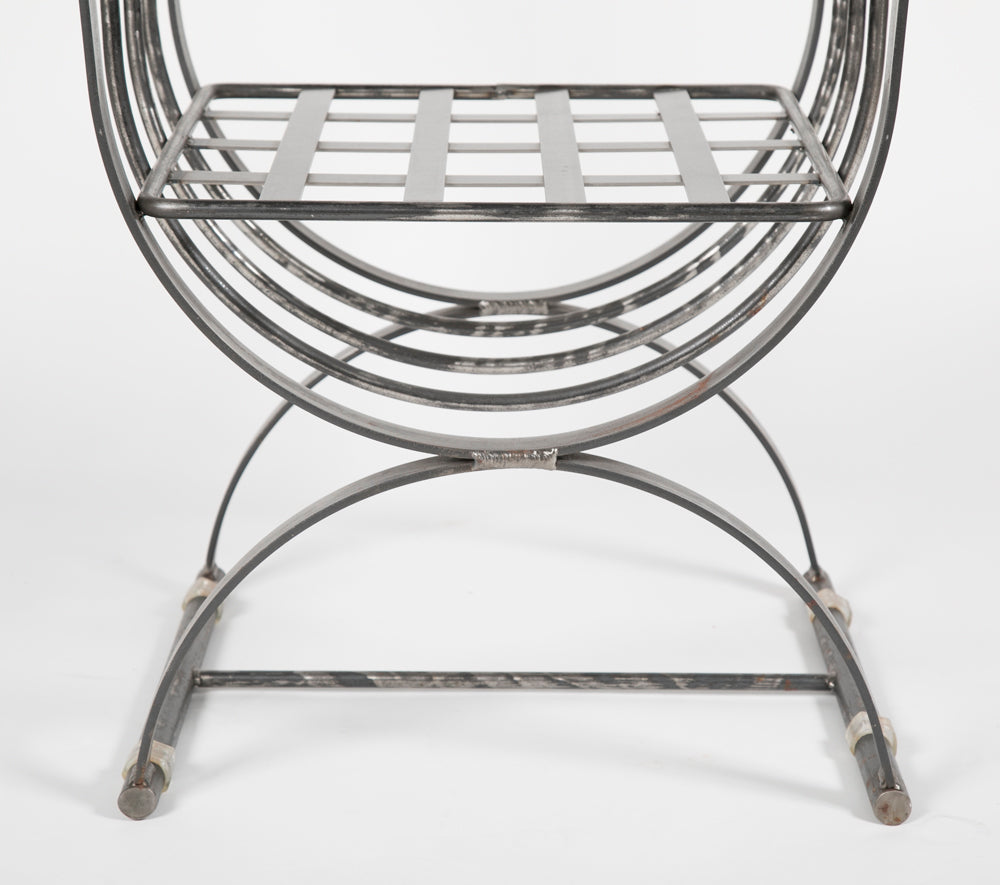 Neoclassical Style Iron Curule Form Benches