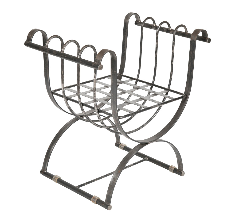 Neoclassical Style Iron Curule Form Benches