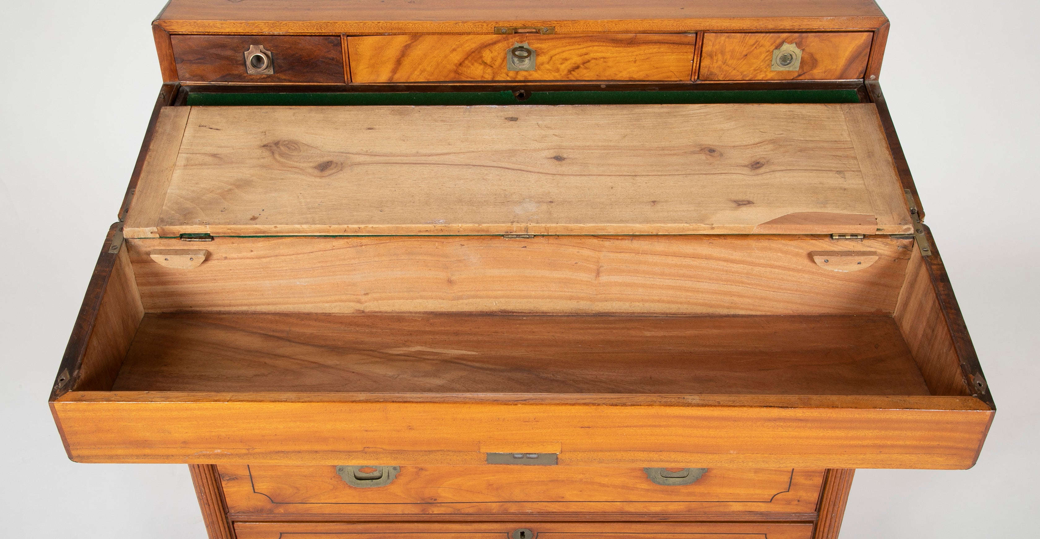 Mid 19th Century Chinese Export Camphorwood One Piece Campaign Chest