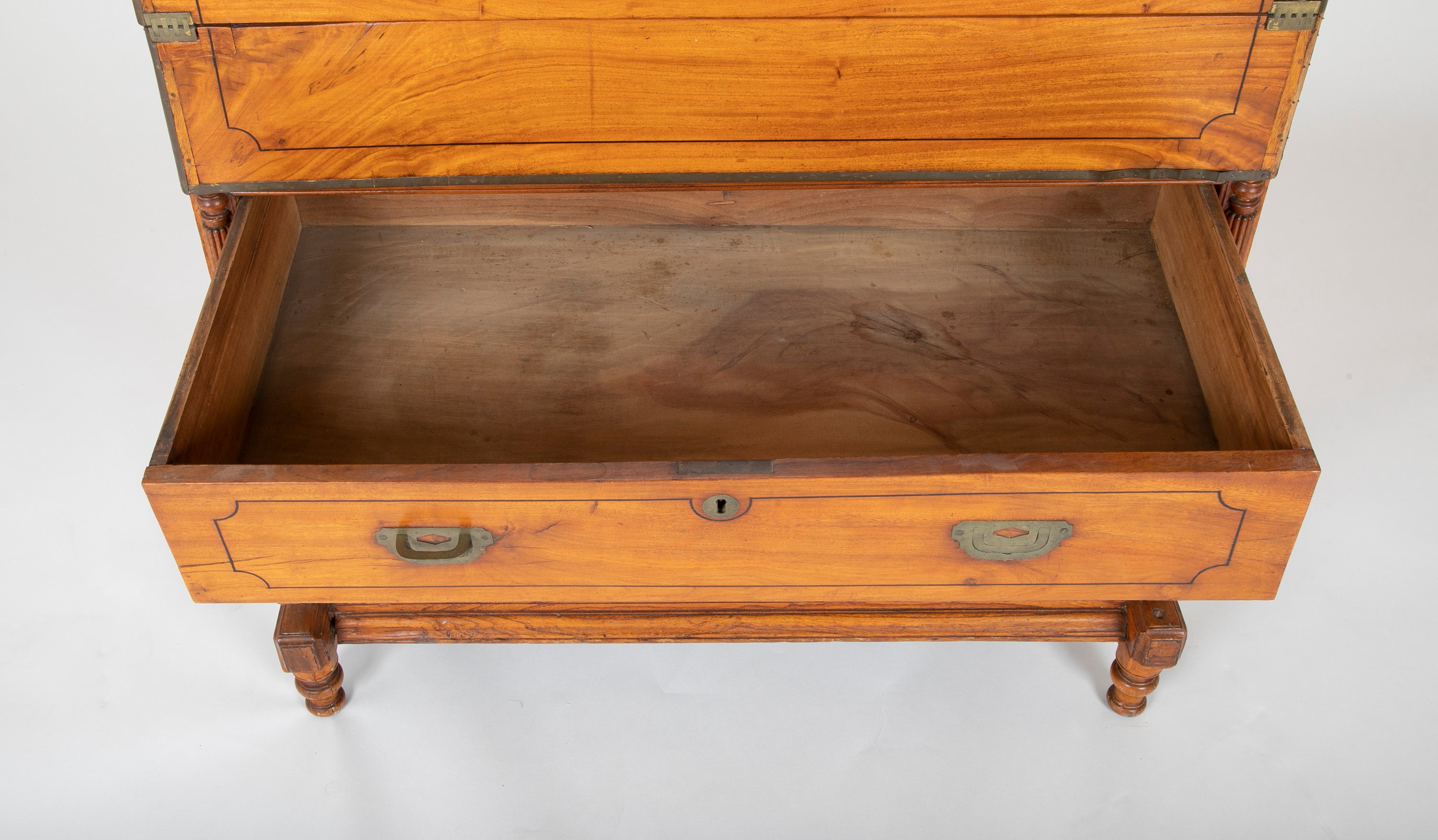 Mid 19th Century Chinese Export Camphorwood One Piece Campaign Chest