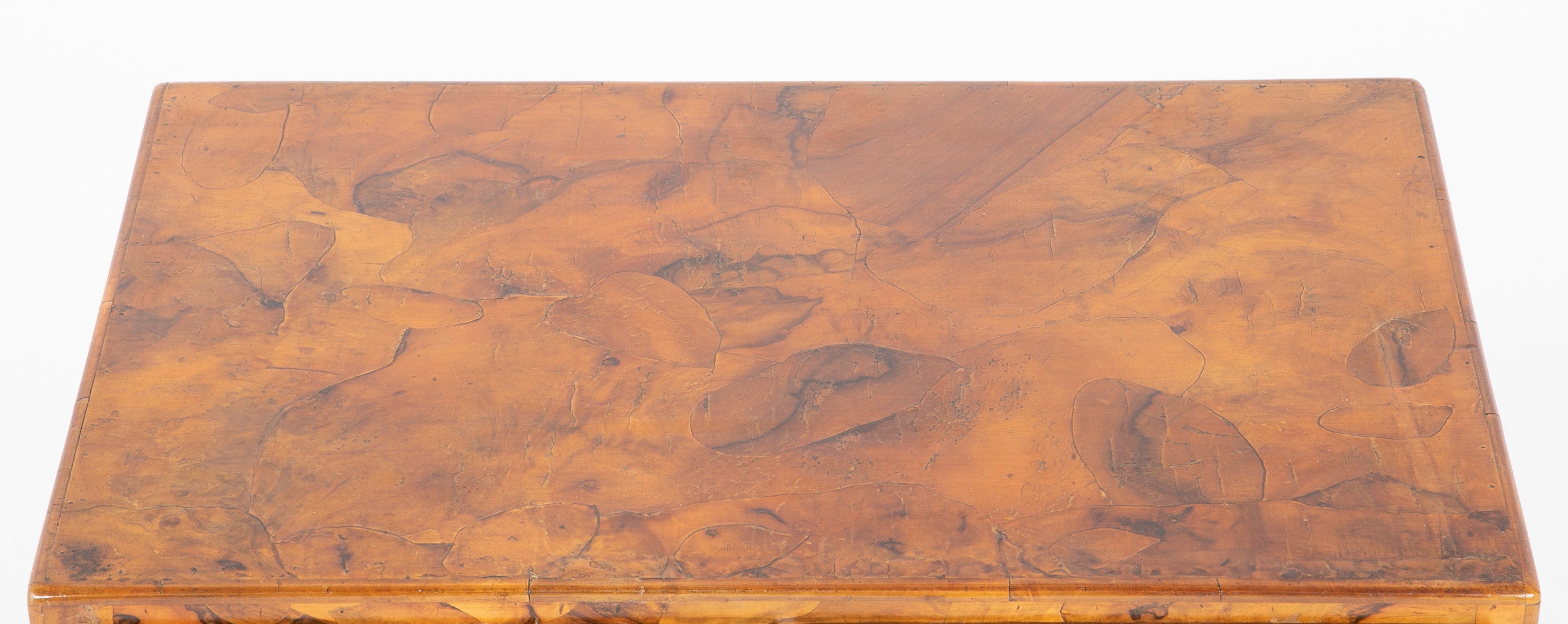 Italian Campaign Chest of Drawers with Olive Wood Veneer, Mid-20th Century