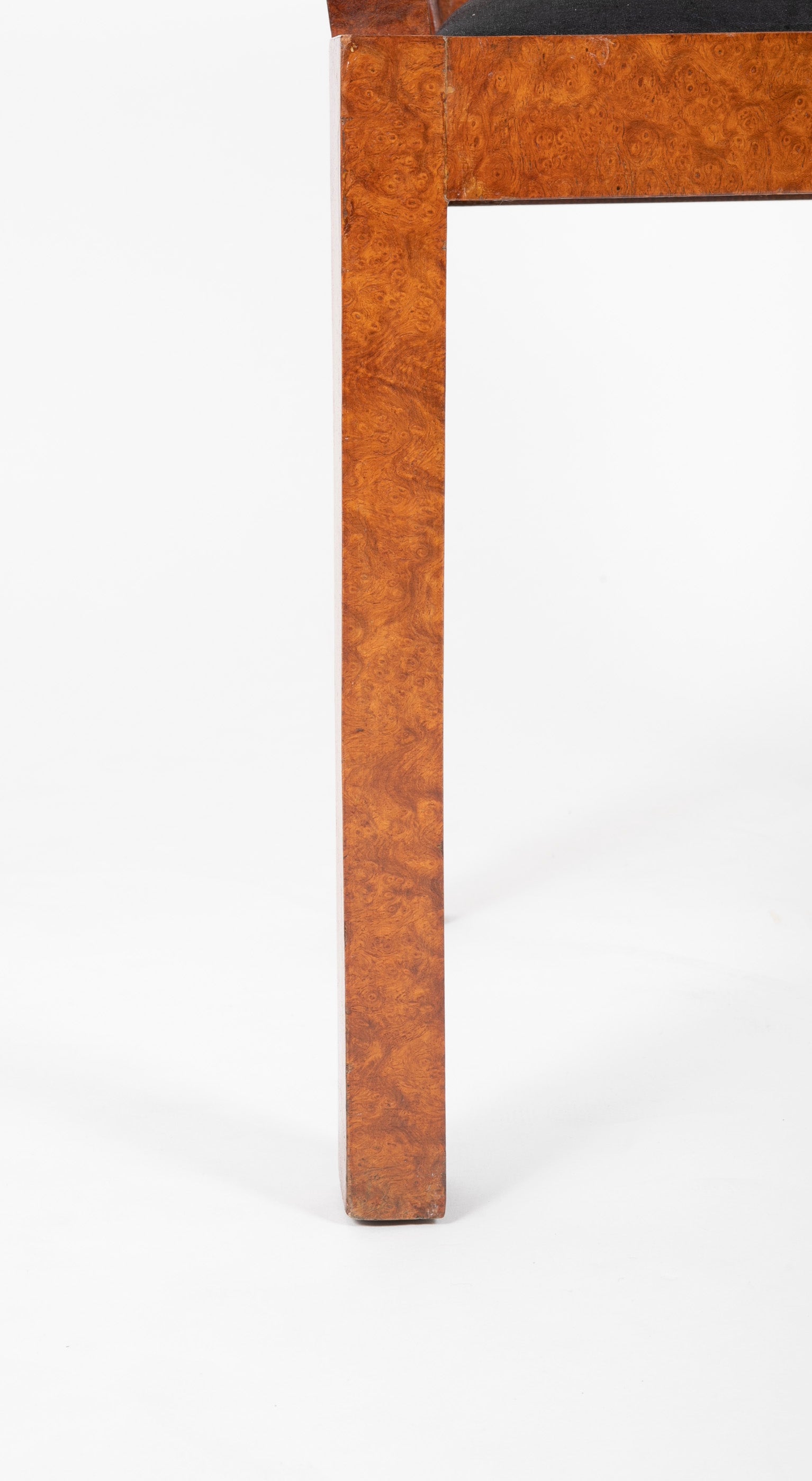 Burled Walnut Veneered Armchair in the Manner of Pierre Chareau