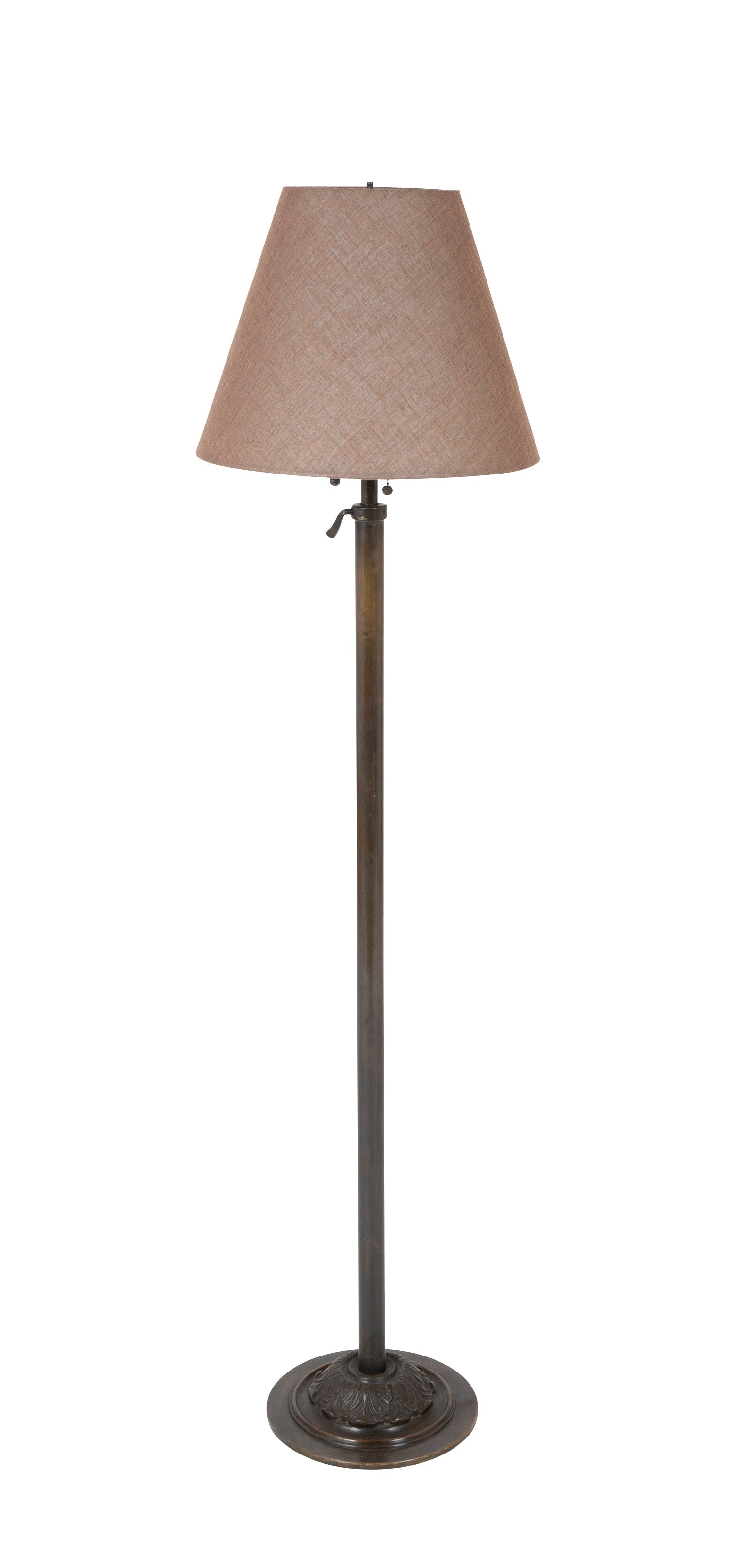 An Early 20th Century Patinated Bronze Height Adjustable Floor Lamp