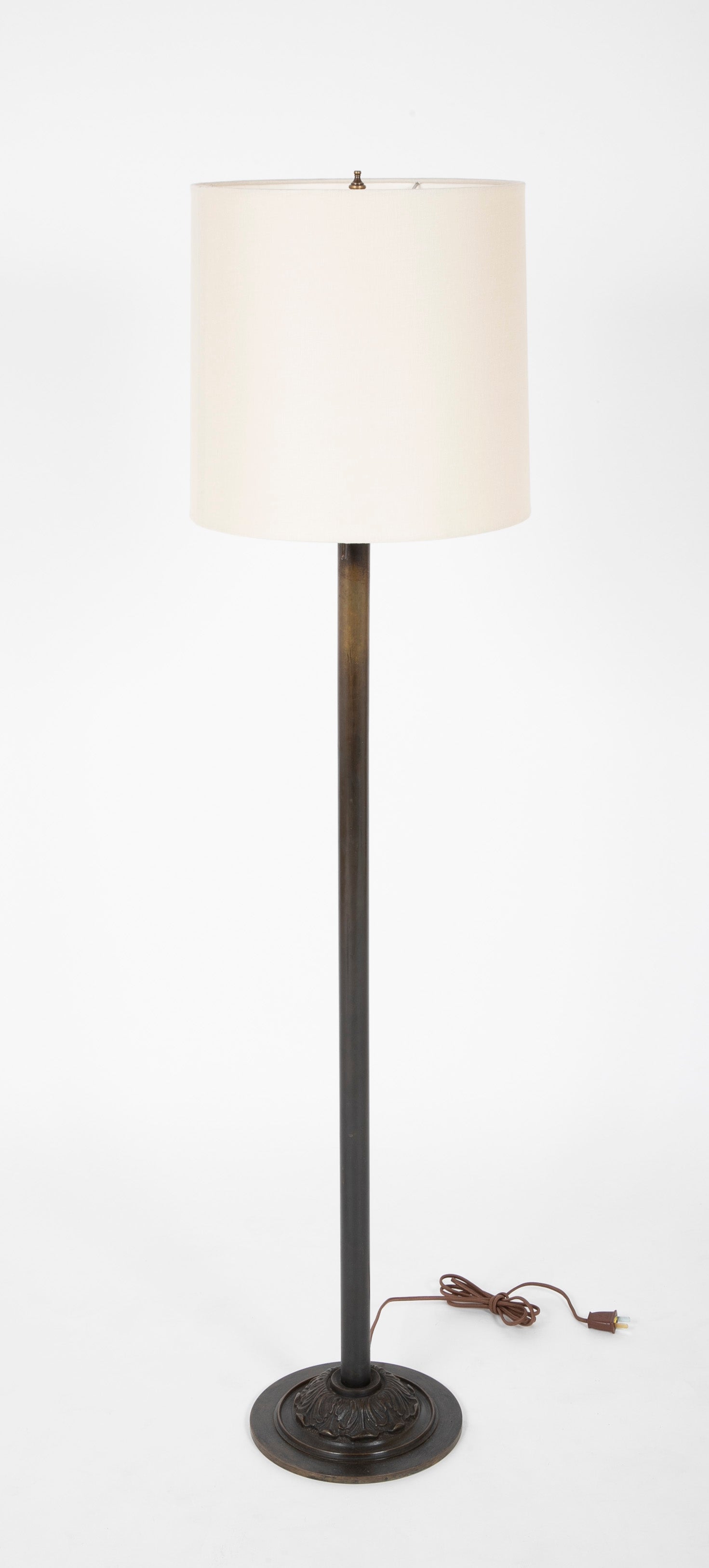 An Early 20th Century Patinated Bronze Height Adjustable Floor Lamp