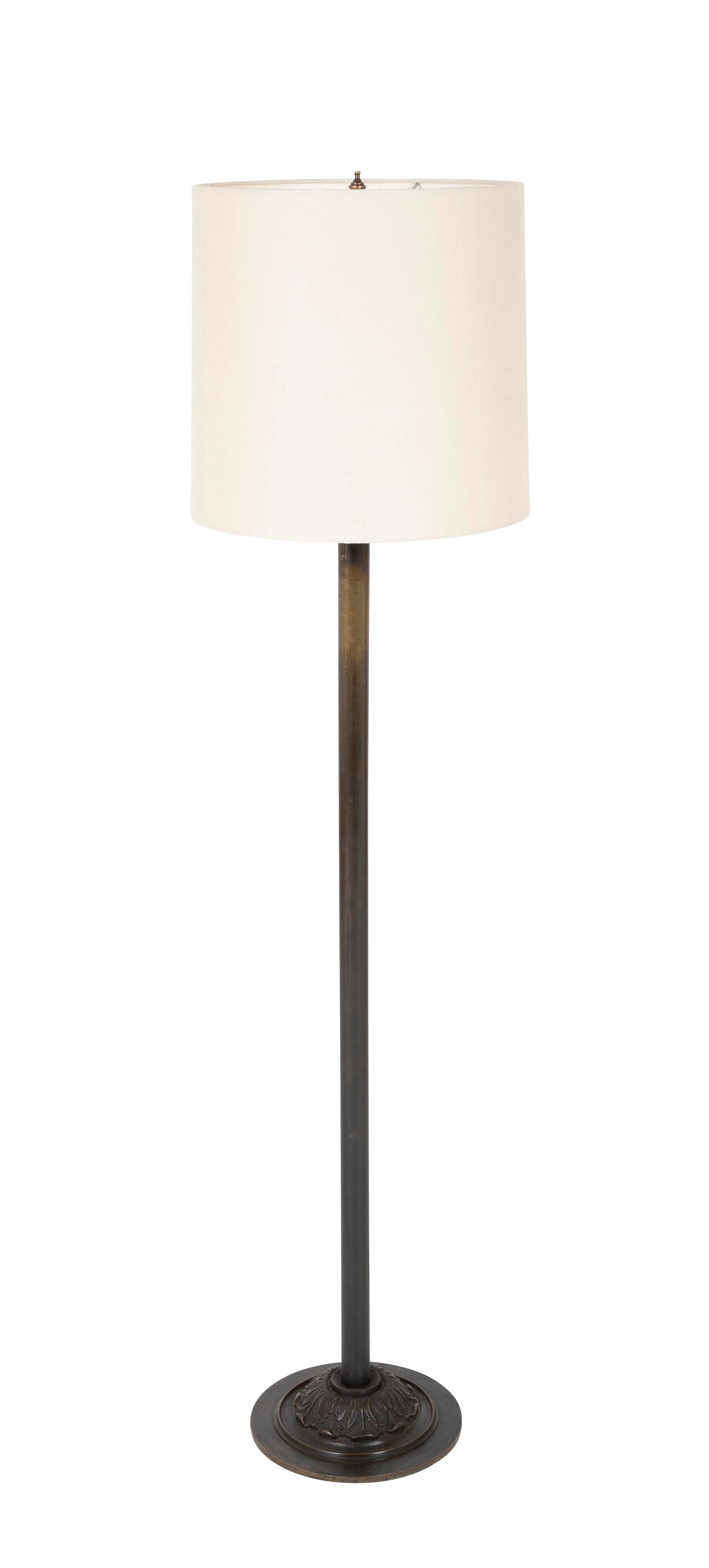 An Early 20th Century Patinated Bronze Height Adjustable Floor Lamp