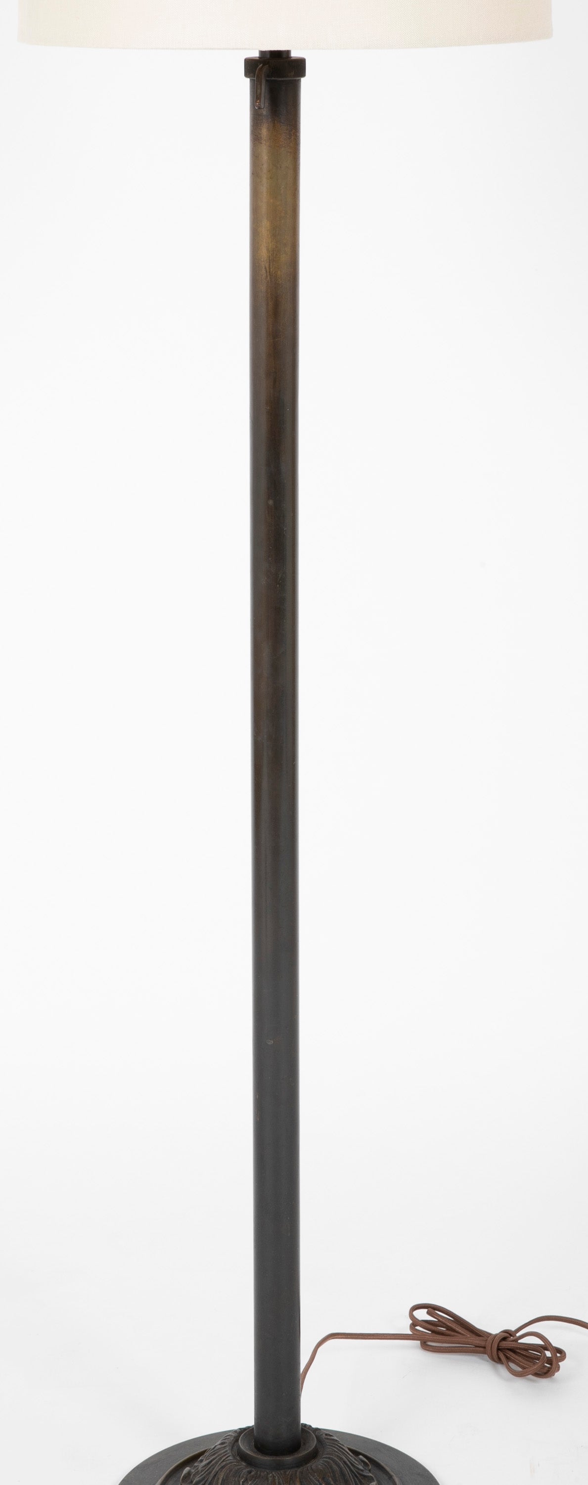 An Early 20th Century Patinated Bronze Height Adjustable Floor Lamp