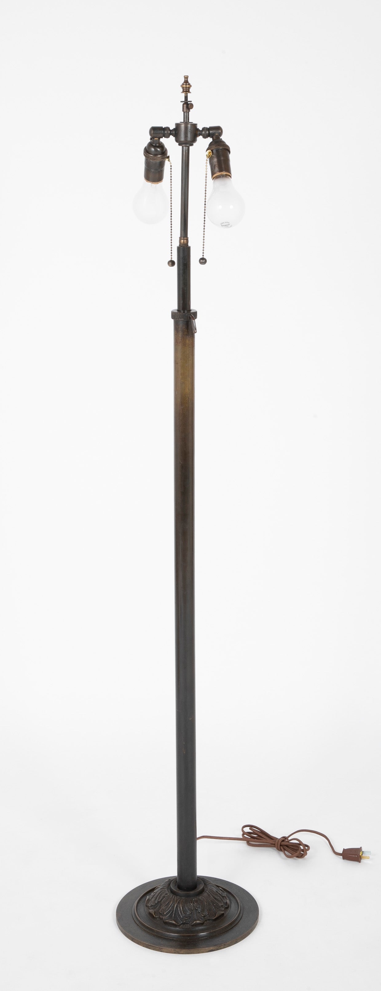 An Early 20th Century Patinated Bronze Height Adjustable Floor Lamp