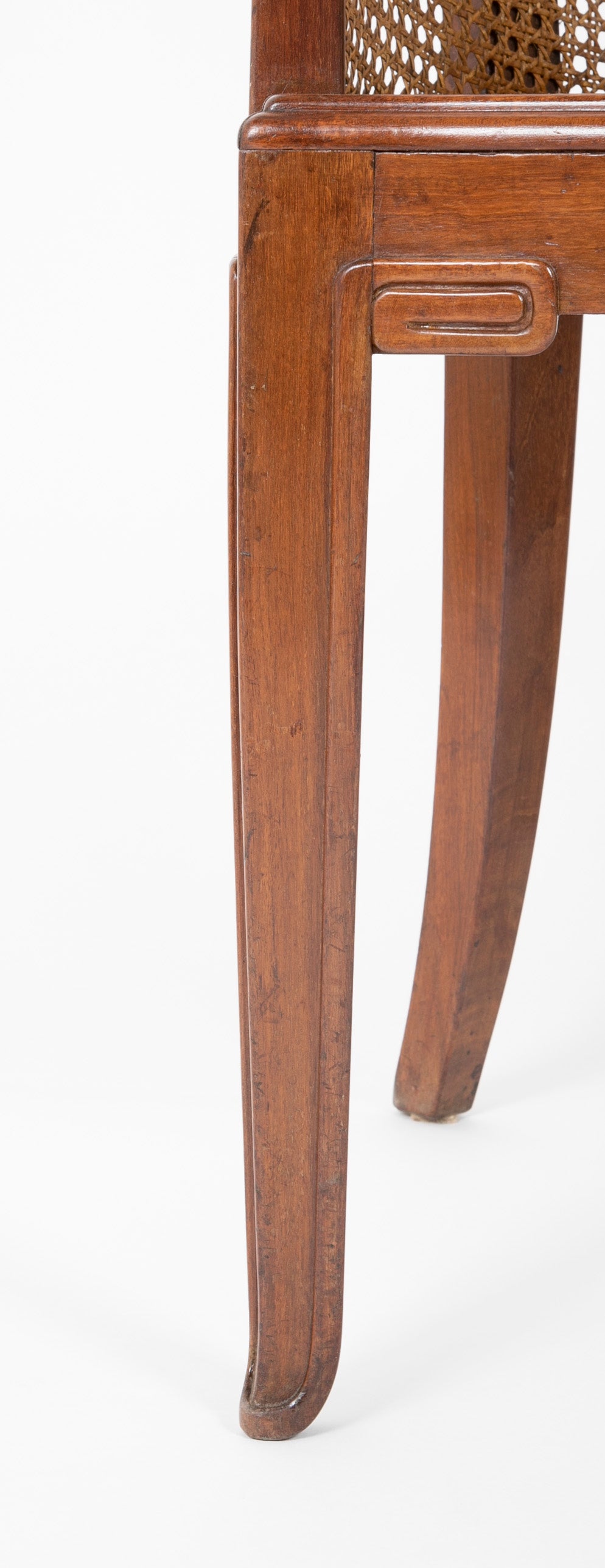 Set of Four Slip Seated Caned Back Armchairs Attributed to Maurice Dufrene