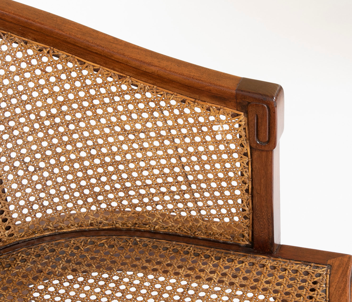 Set of Four Slip Seated Caned Back Armchairs Attributed to Maurice Dufrene