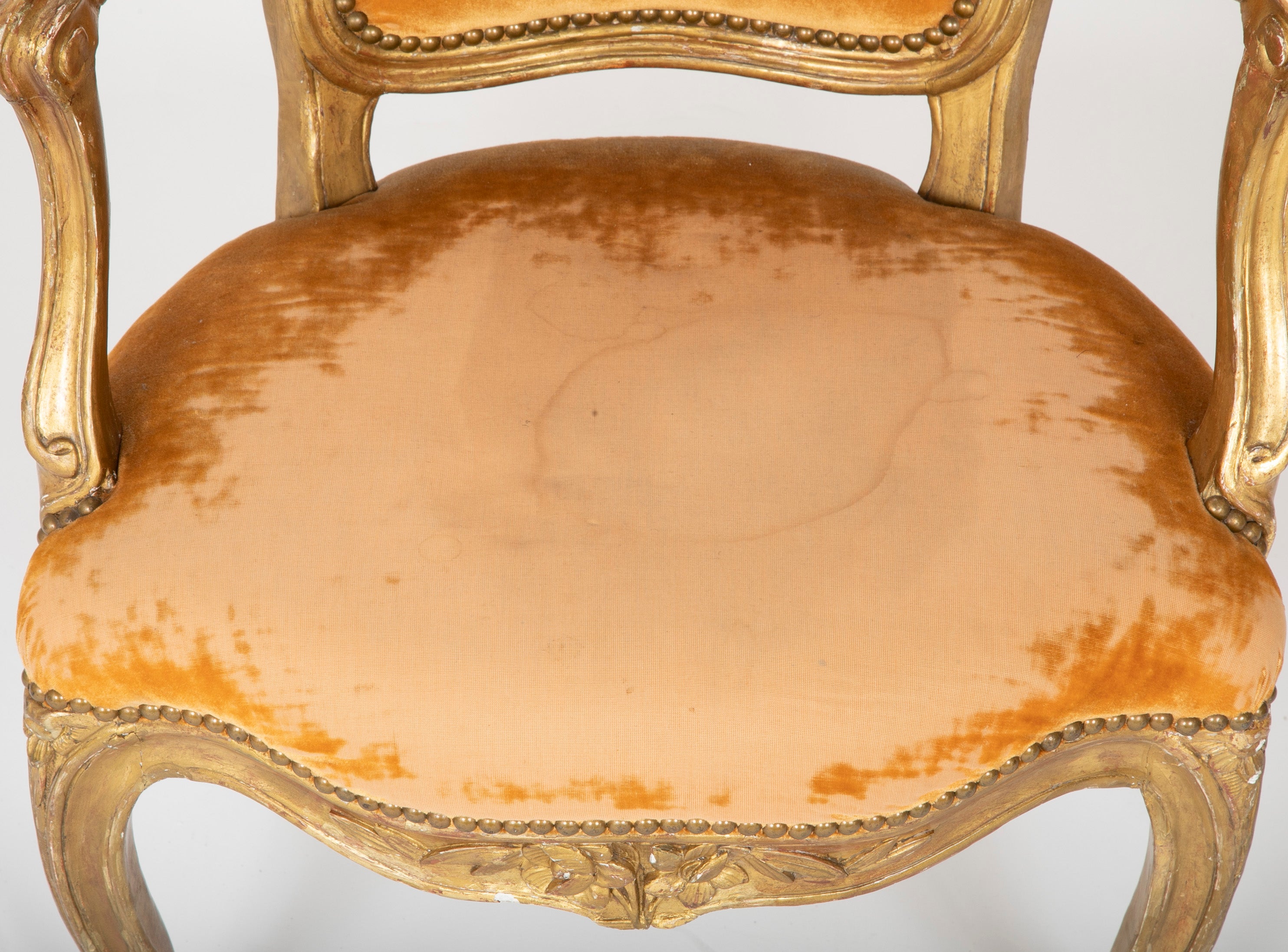 Pair of Louis XV Gilded Children's Fauteuil