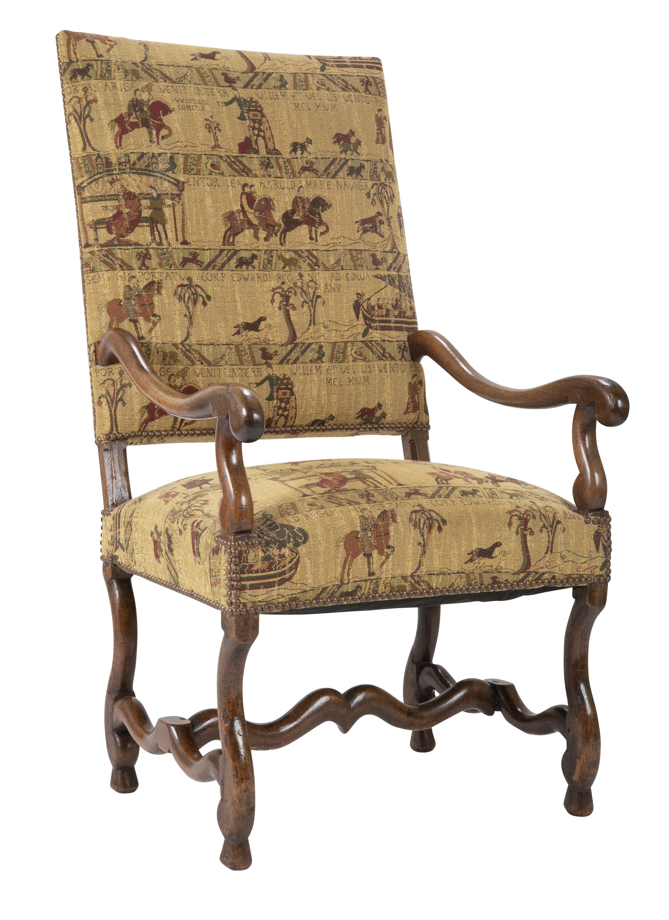 A French Louis XIII Style Walnut Arm Chair