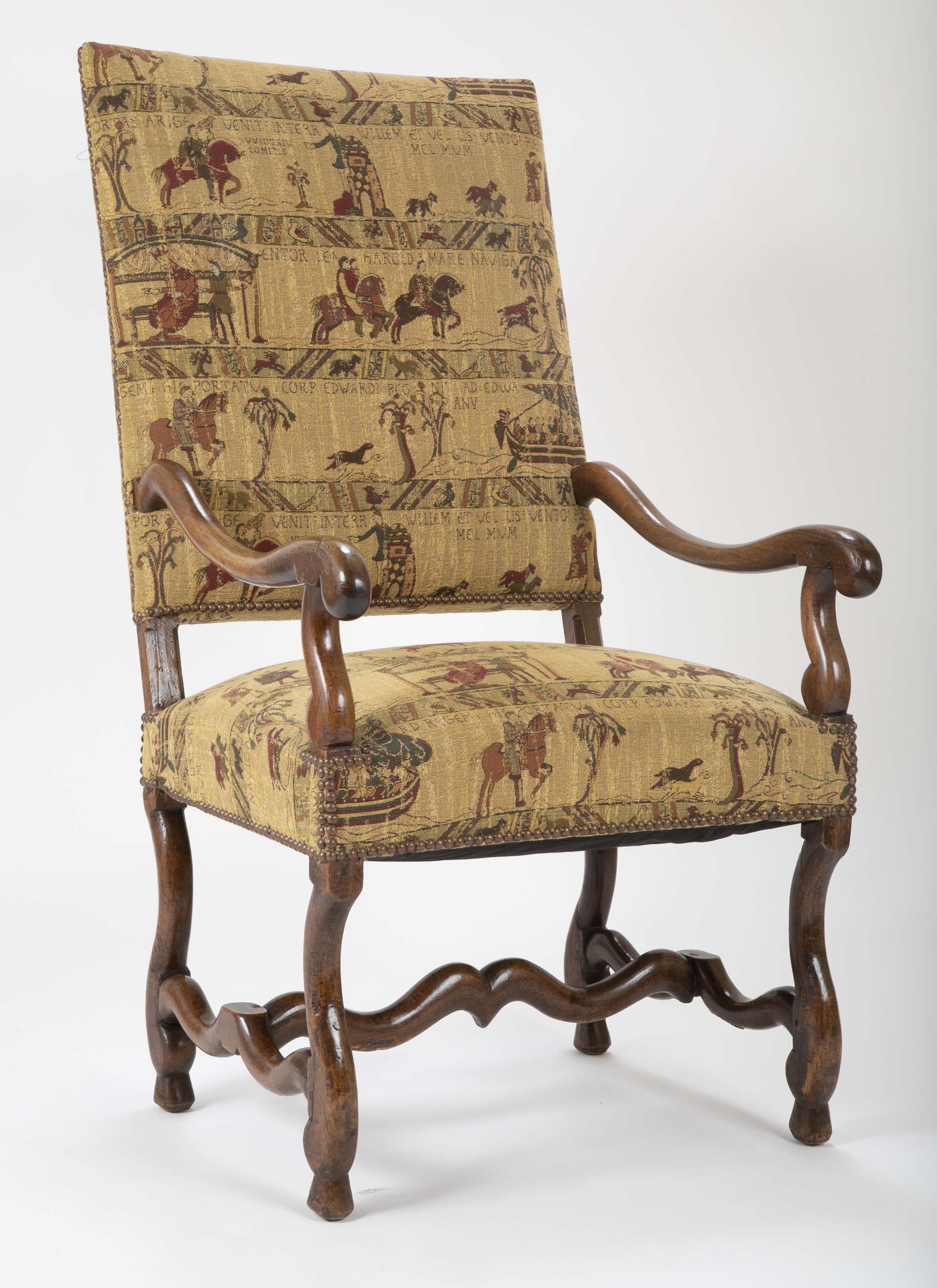 A French Louis XIII Style Walnut Arm Chair